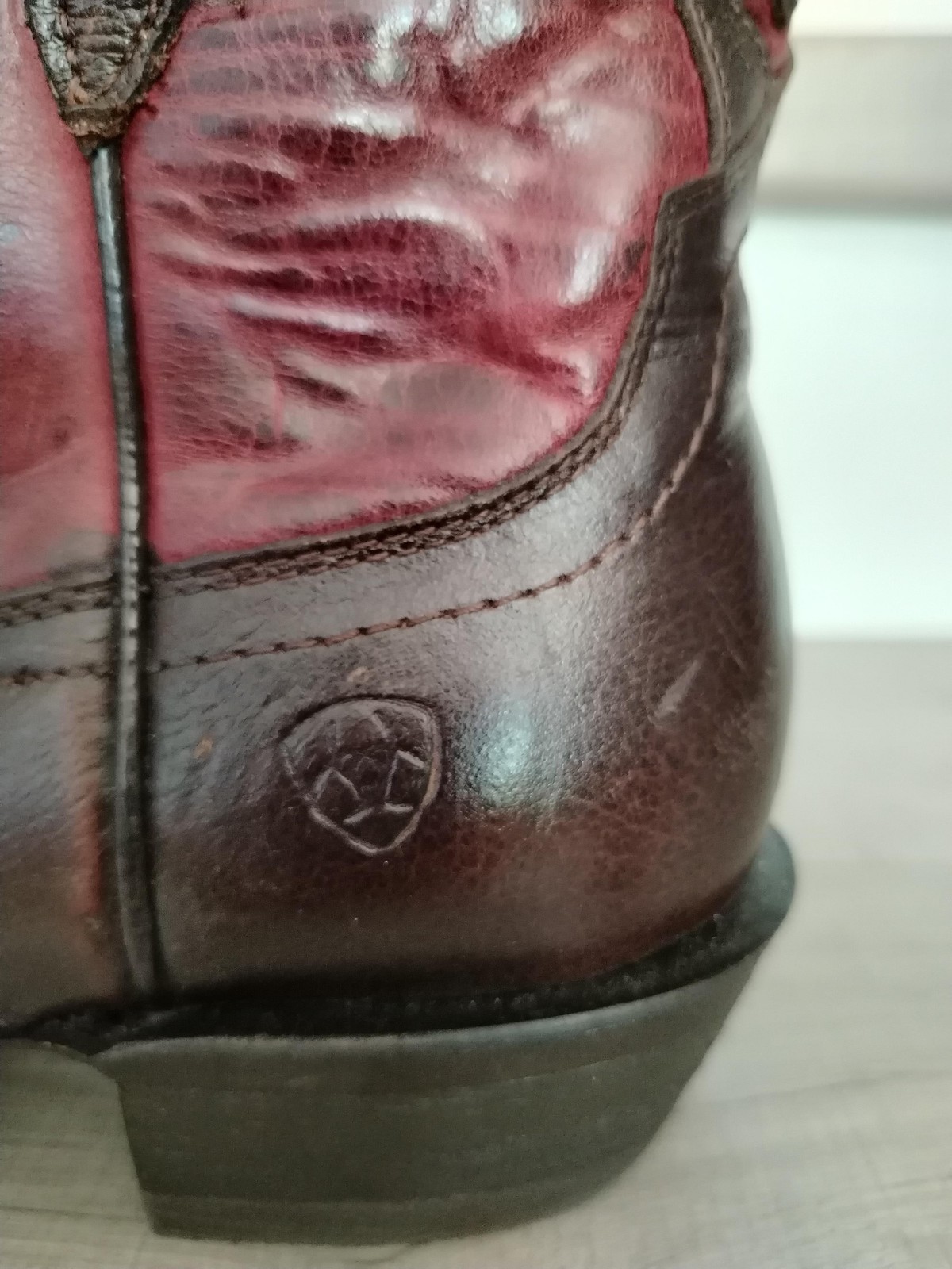 Ariat Shoes Womens Size 6 Brown Red Western Leather Embroidered ATS Boots