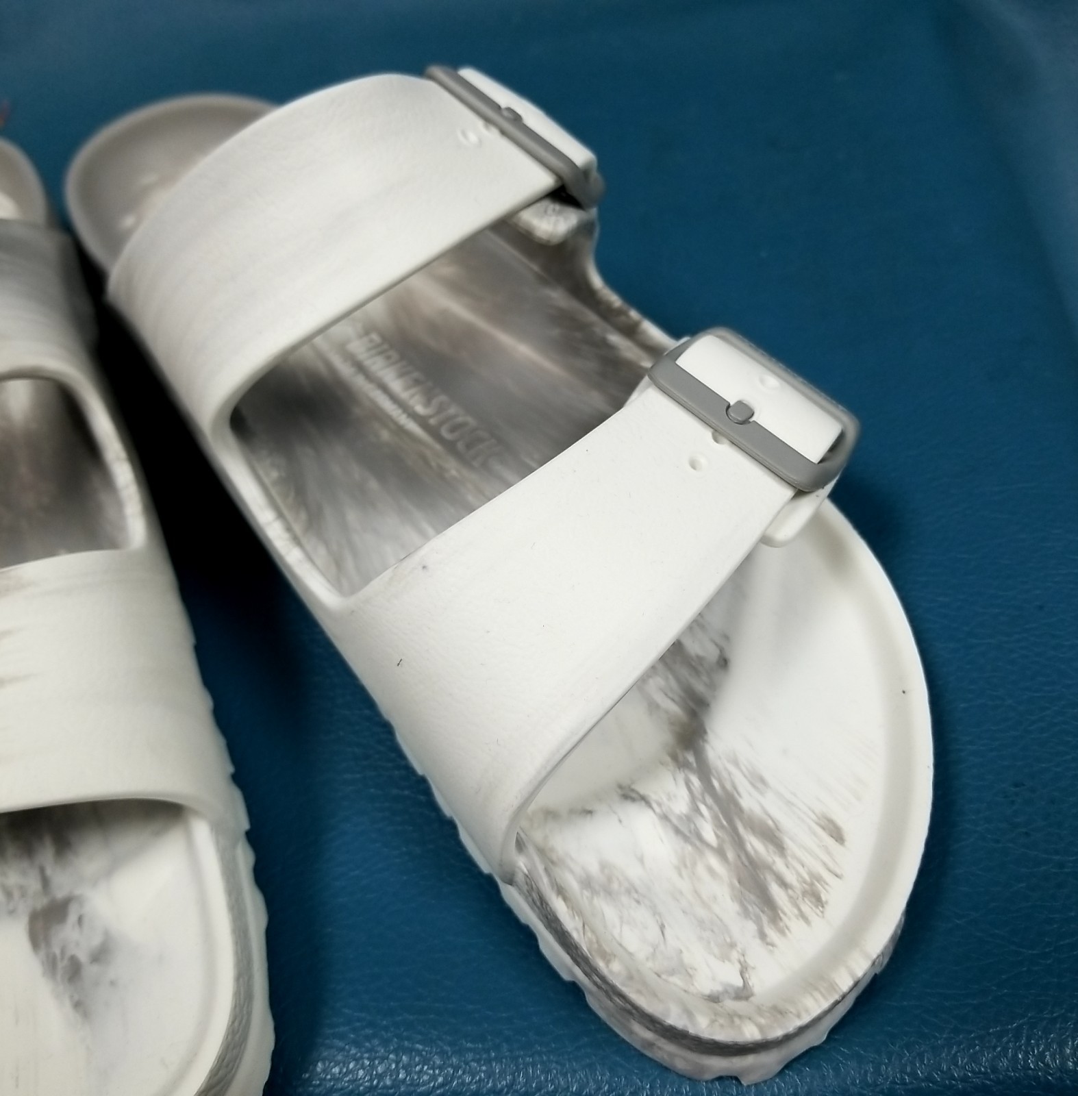 Birkenstock Arizona EVA Foam Sandals White Gray Marble EU 40 L9 M7