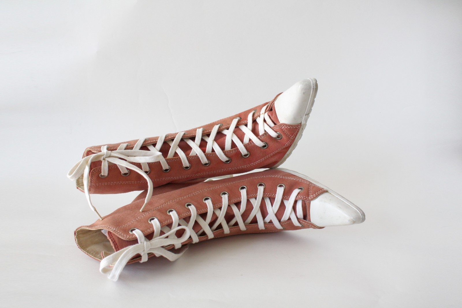 Stiletto Heel Vintage Y2K Mega Pointed Toe Lace Up Sneaker Pumps Heeled Boots