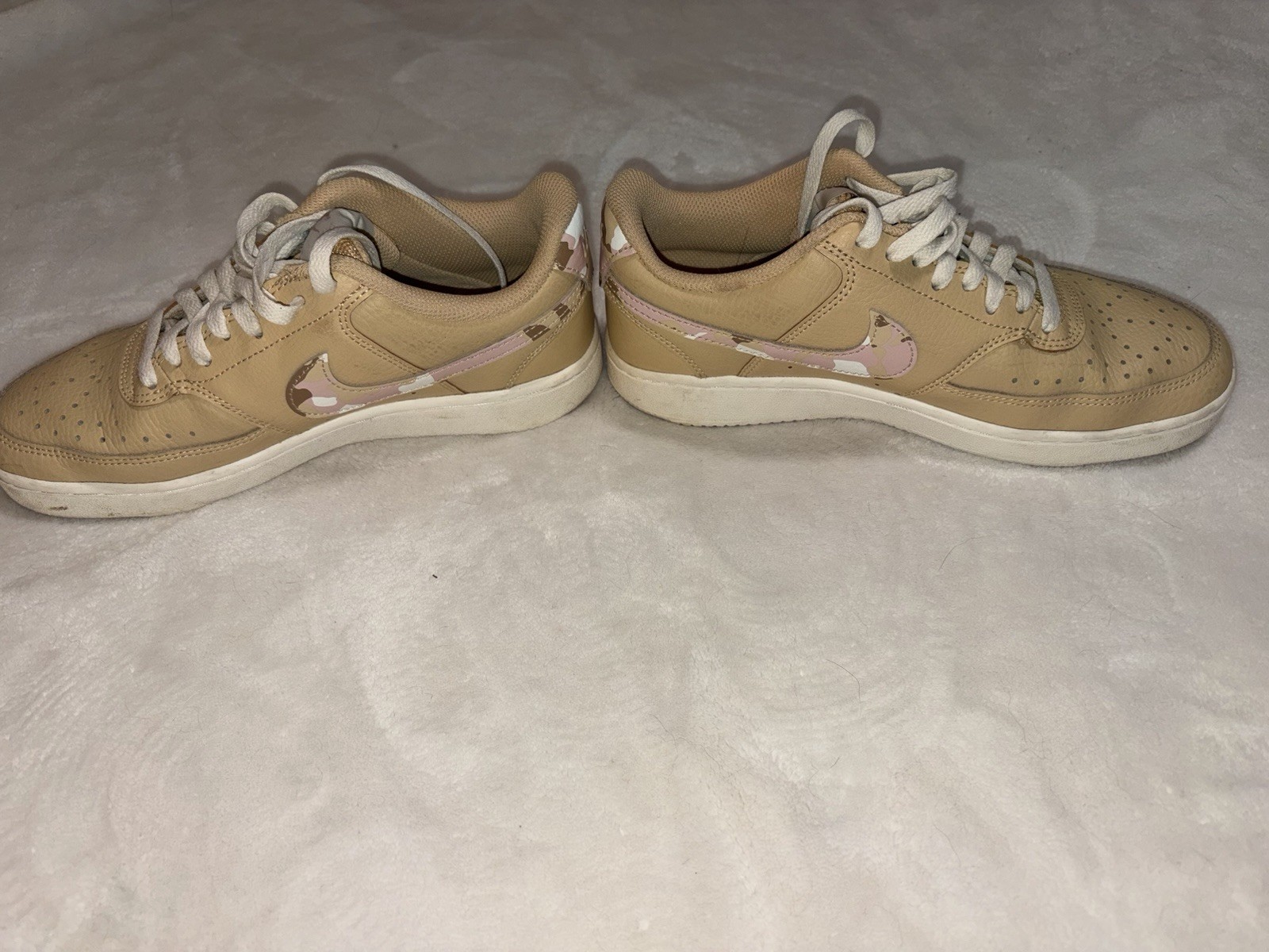 Nike Court Vision Low «Sesame Camo» Leather Sneakers DX3734-200 Beige/Pink