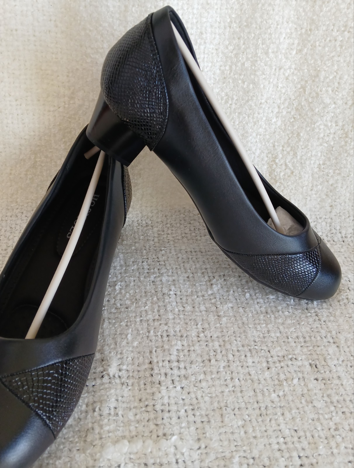 Women’s Orthopedic Low Heel Slip On Dress Shoes Arch Support Comfort Black Sz 7