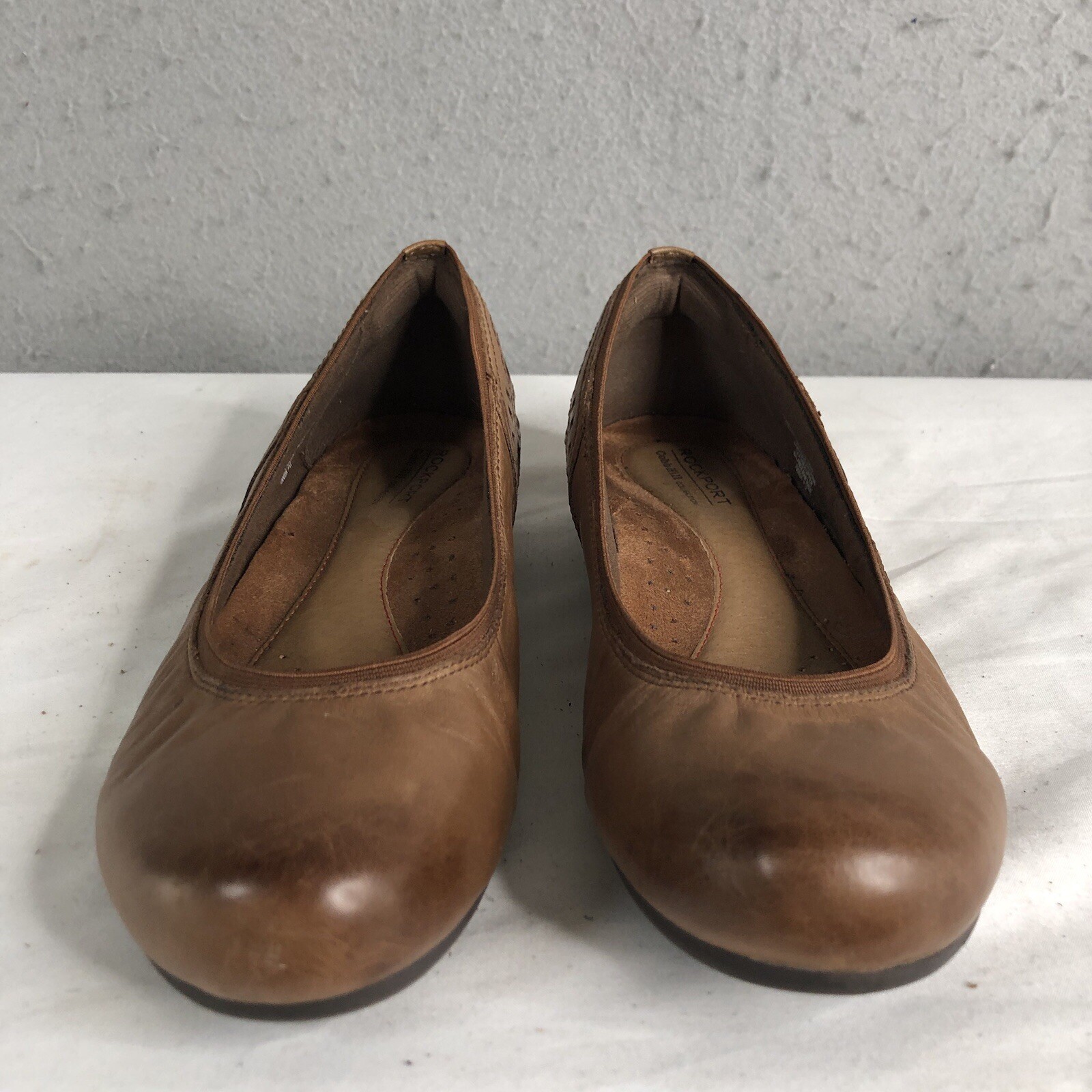 Rockport Flats Womens 7.5 Brown Cobb Hill Comfort Leather Cut Outs 100028