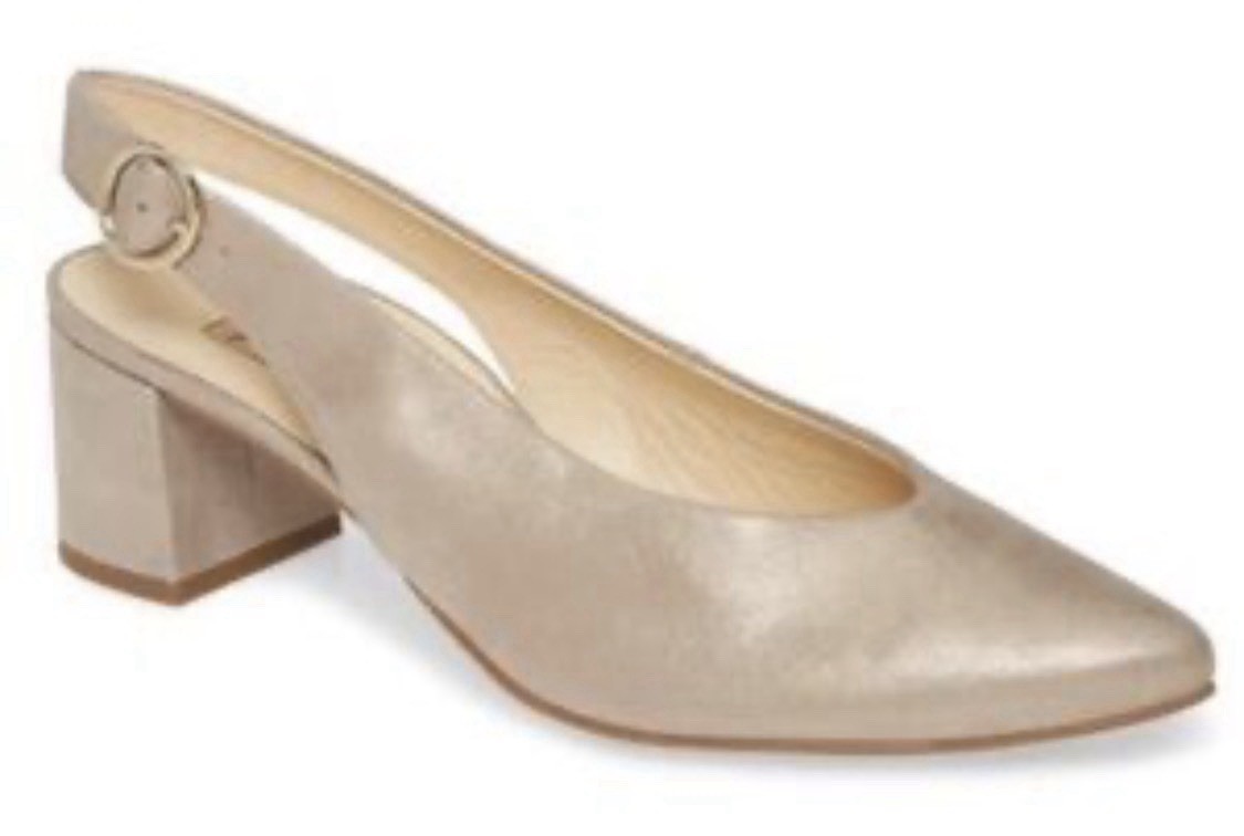 Paul Green Toluca Slingback Pump in Cashmere Metallic Suede Size 3.5 US 6