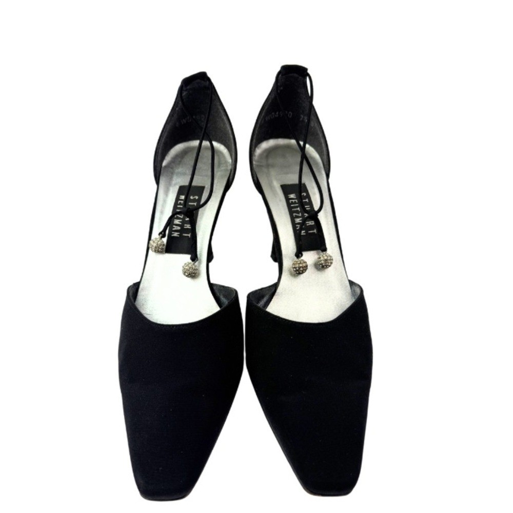 Stuart Weitzman Jezebella Women’s Black Rhinestone Ball Tie Formal Shoe Size 7.5
