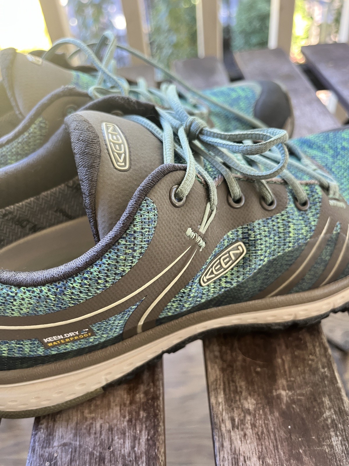Keen Terradora II Waterproof Green Mesh Low Top Waterproof Hiking Size 7.5 Wmn’s