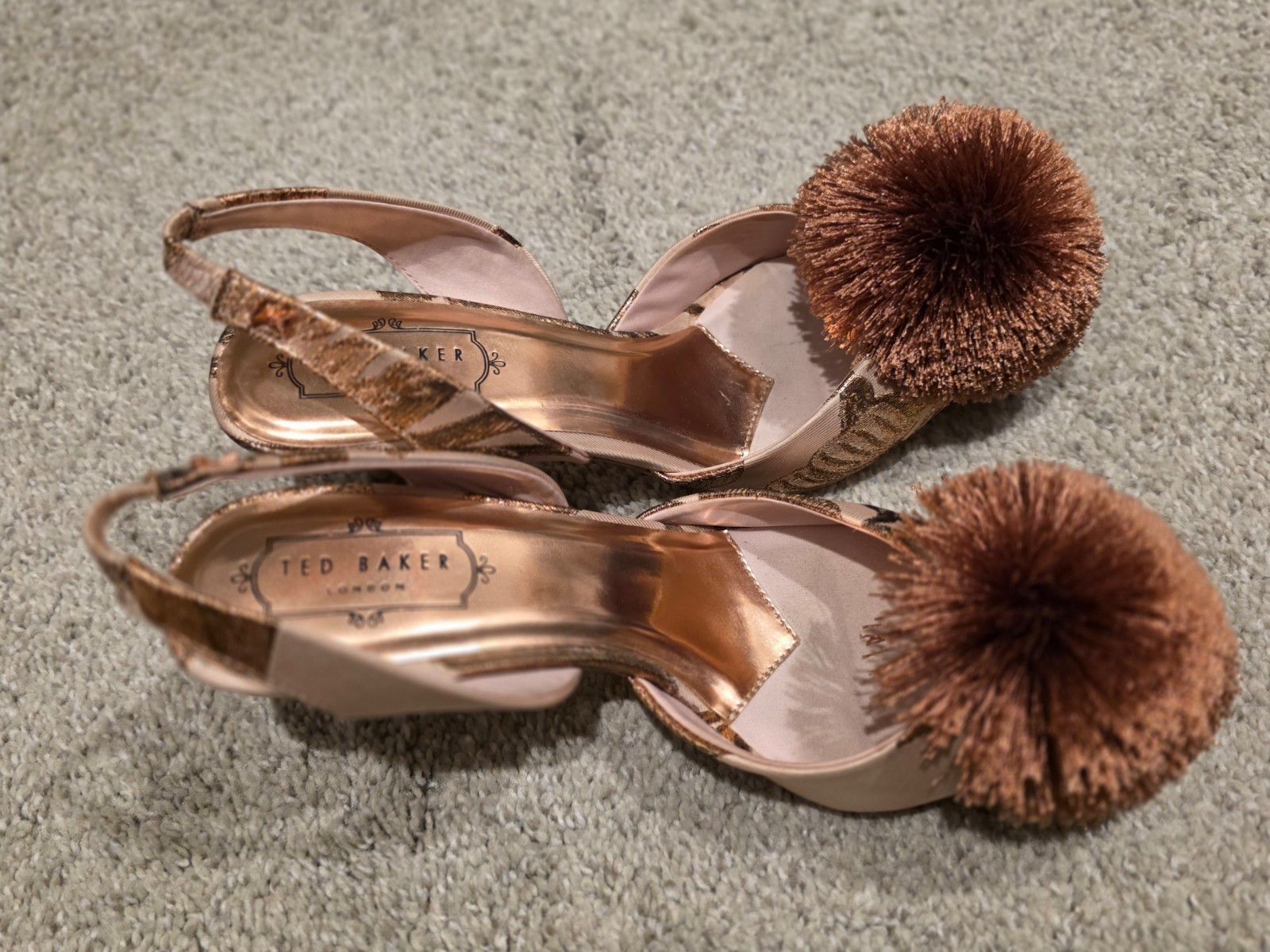 Ted Baker Mikali 2.5in heel Slingback Pom-pom Pumps EU38.5