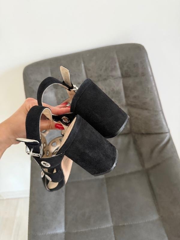 Women navy boot heels black suede 39 #B9TD
