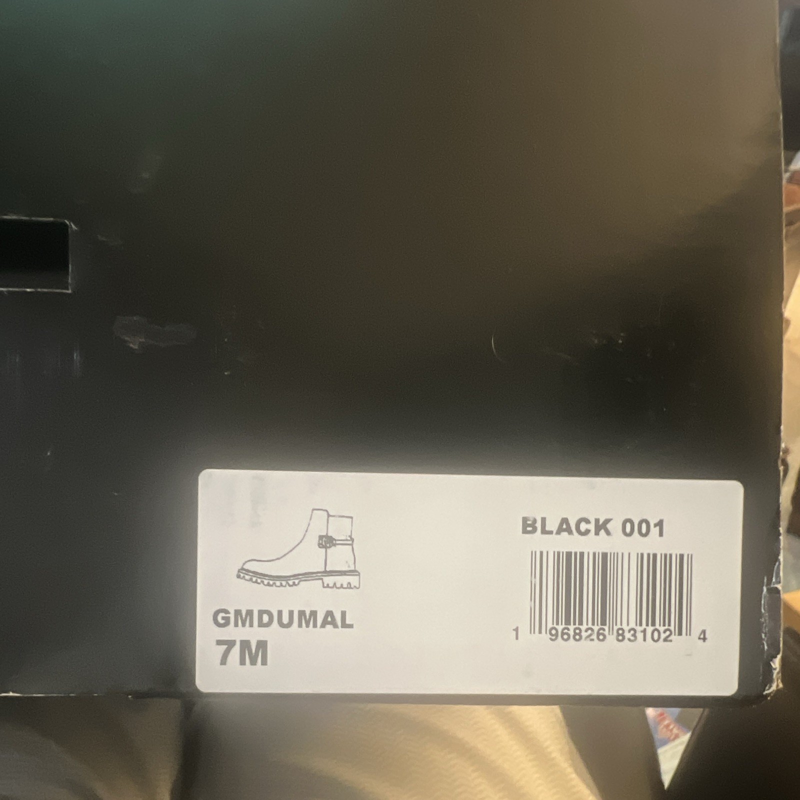 GUESS Black Leather Ankle Bootie Buckle Logo Round Toe Women’s 7M New Box