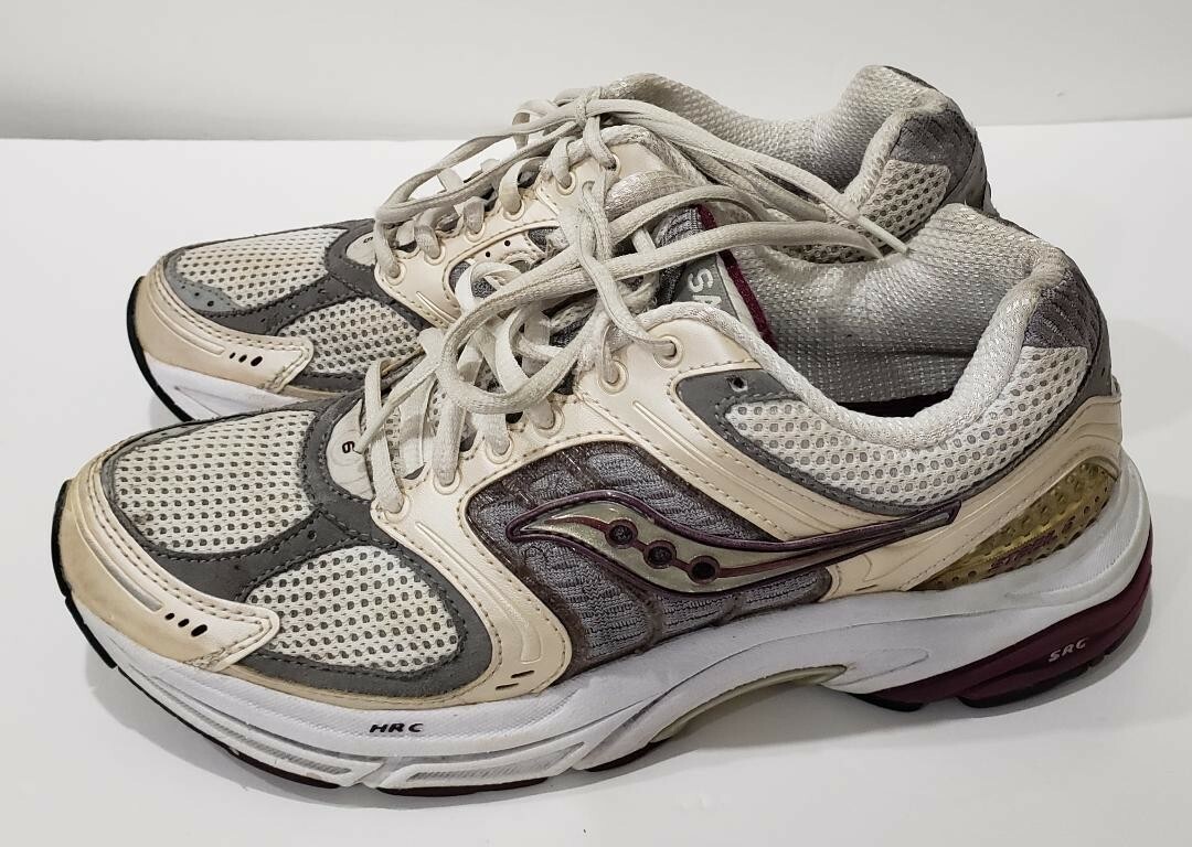 Saucony Stabil Grid Women’s Running Shoe Sneakers Cream/Gray/White Size 10