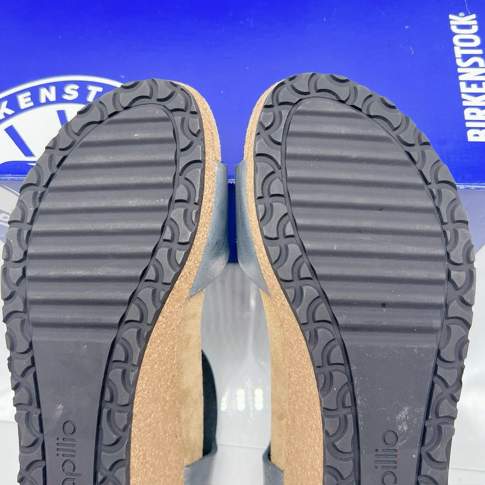 Birkenstock Papillio Soley Ring Buckle Sandal Metallic Black Wedge EU 41 Womens