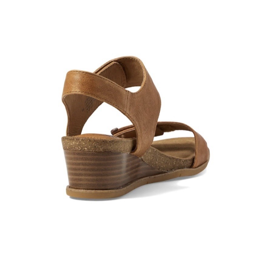 Söfft Verdi II leather Wedge Sandals Tan Women’s Sz 8 Hook & Loop Luggage Brown