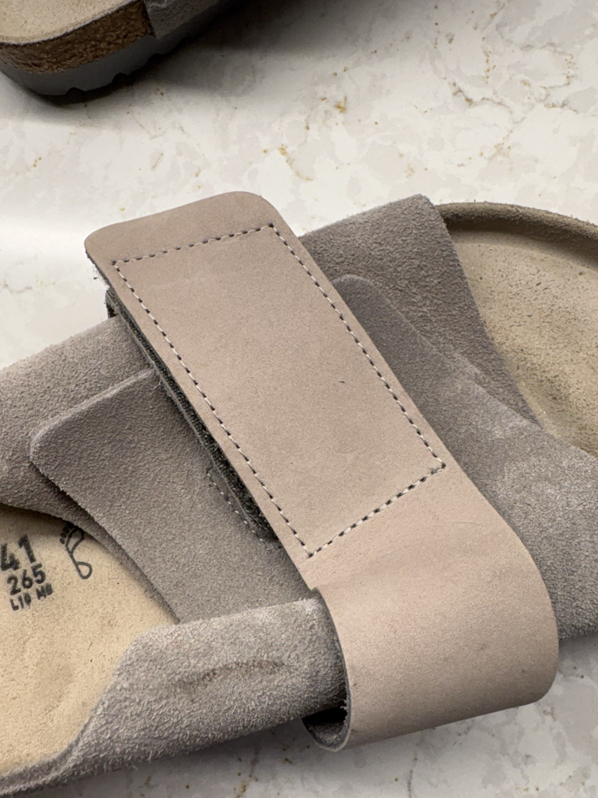 Kyoto Suede Slide Sandal Stone Coin Gray Taupe 41 W10 M8 NW
