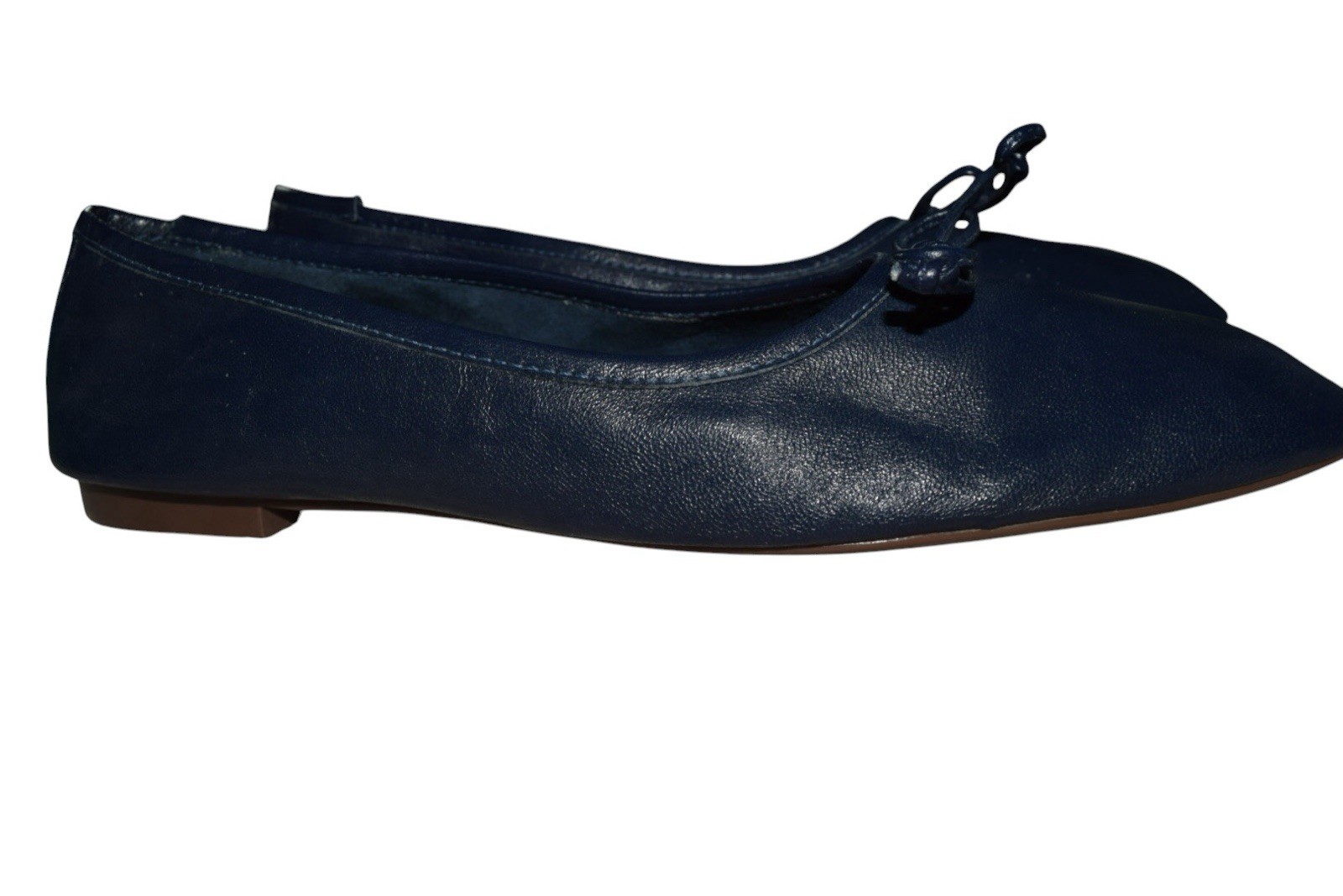 Schutz Womens 9B Blue Leather Bow Ballet Flats Made Brazil #1460