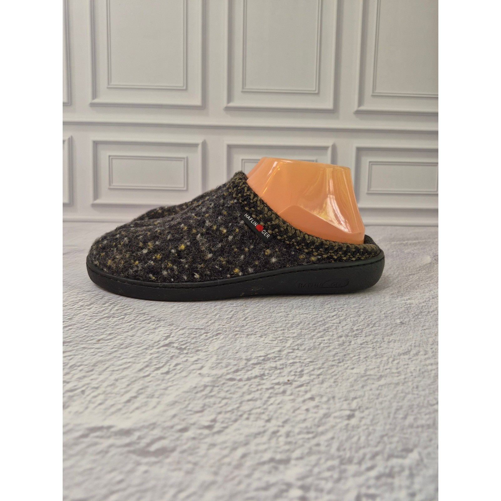 Haflinger Wool Slipper EU 40 Boiled Wool Slip On Rubber Hard Sole W 9 M 7