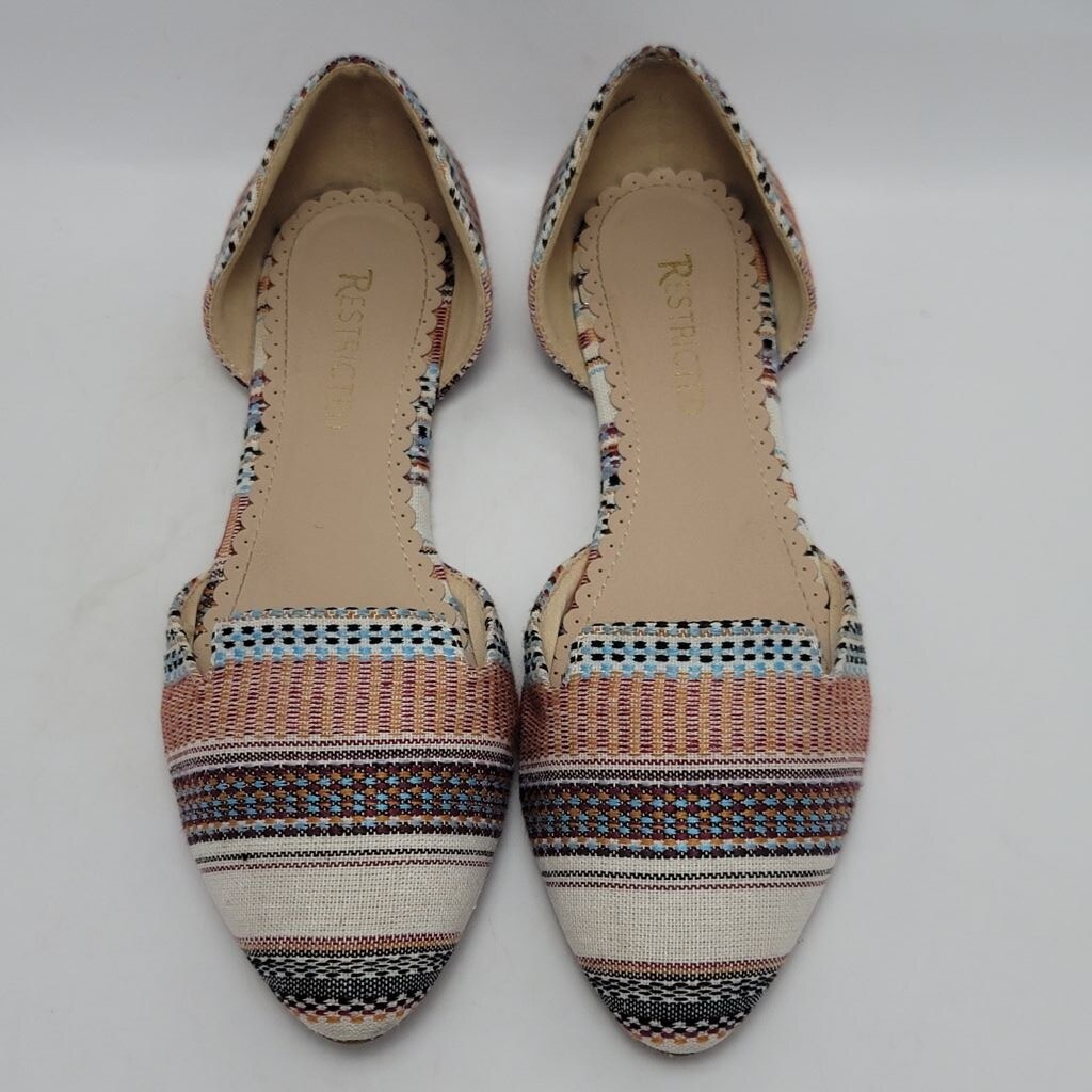 Women’s Restricted Multicolor Woven D’orsay Pointed Toe Flat Shoes Size 9