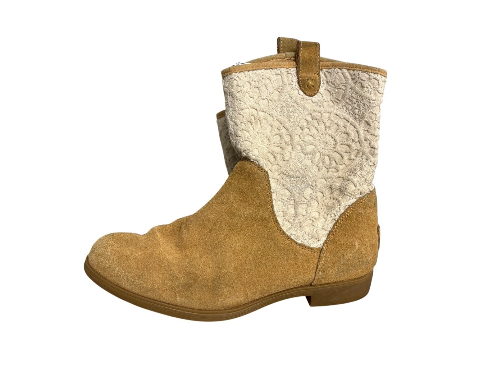 UGG Dahlia Lace Suede Beige Brown Western Boots Size 5