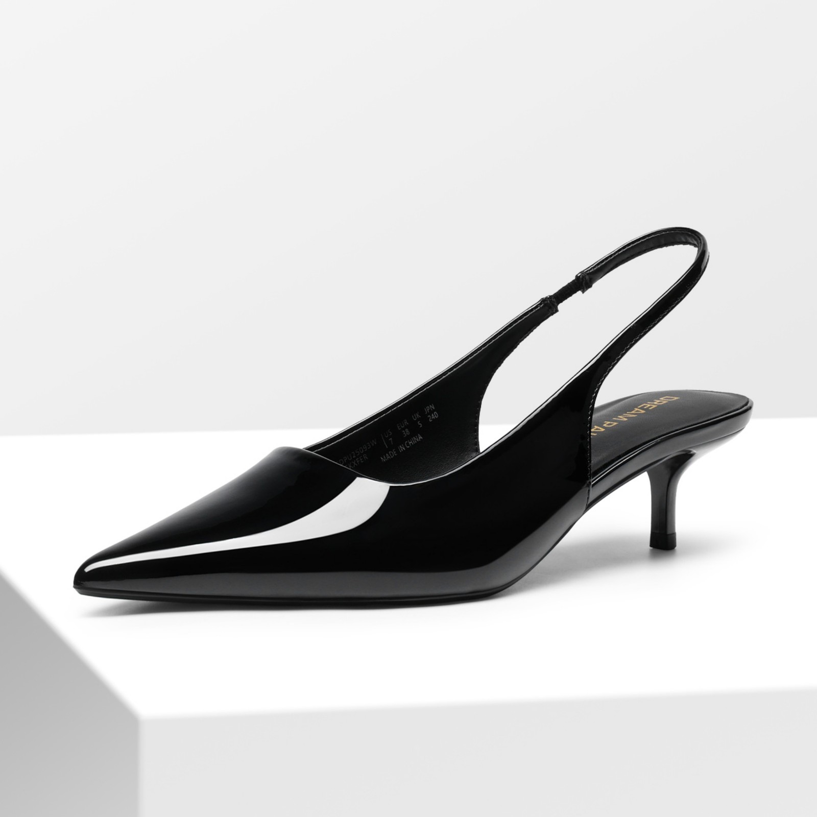 Women Low Kitten Heel Sexy Slingback Pumps Pointed Toe Wedding Party Dress Pumps