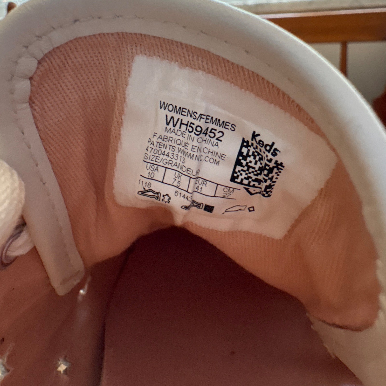 Keds Women’s Off-White Leather Low Top Triple Decker Sneakers w/ Star Cut Outs