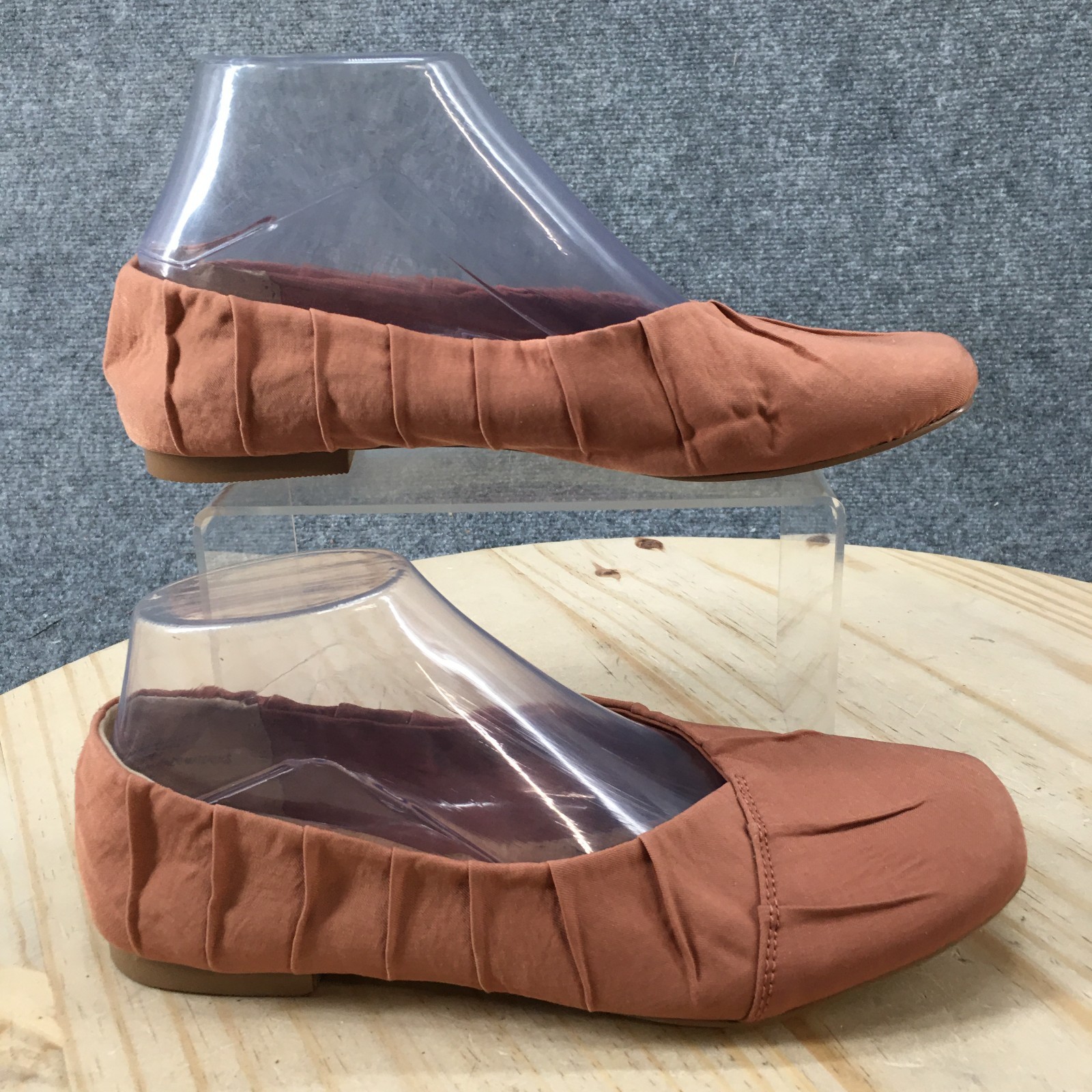 Korks Shoes Womens 7.5 M Ballet Flats Orange Fabric Slip On Fabric Comfort