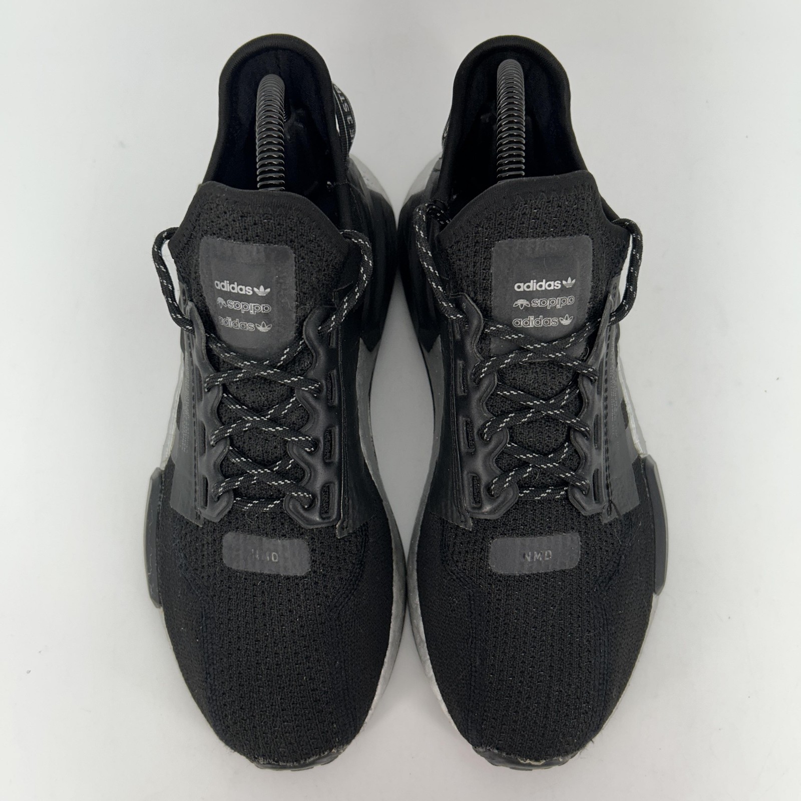 Adidas Shoes Womens Size 7.5 NMD R1 V2 Black Silver Boost Mesh Sneakers FW5449