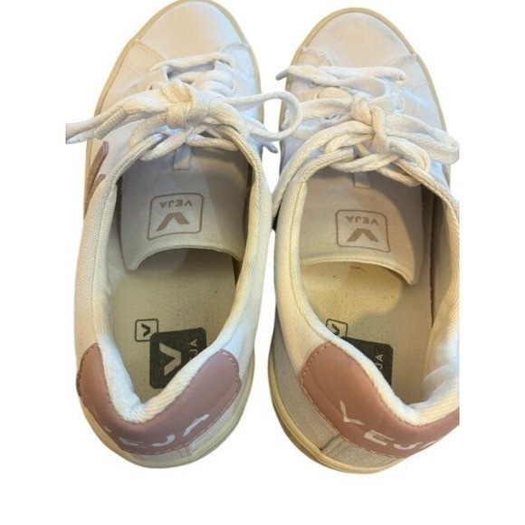 Veja Esplar Sneakers Womens 8.5 Mens 7 Cream Pink Canvas Good Low Top Shoes