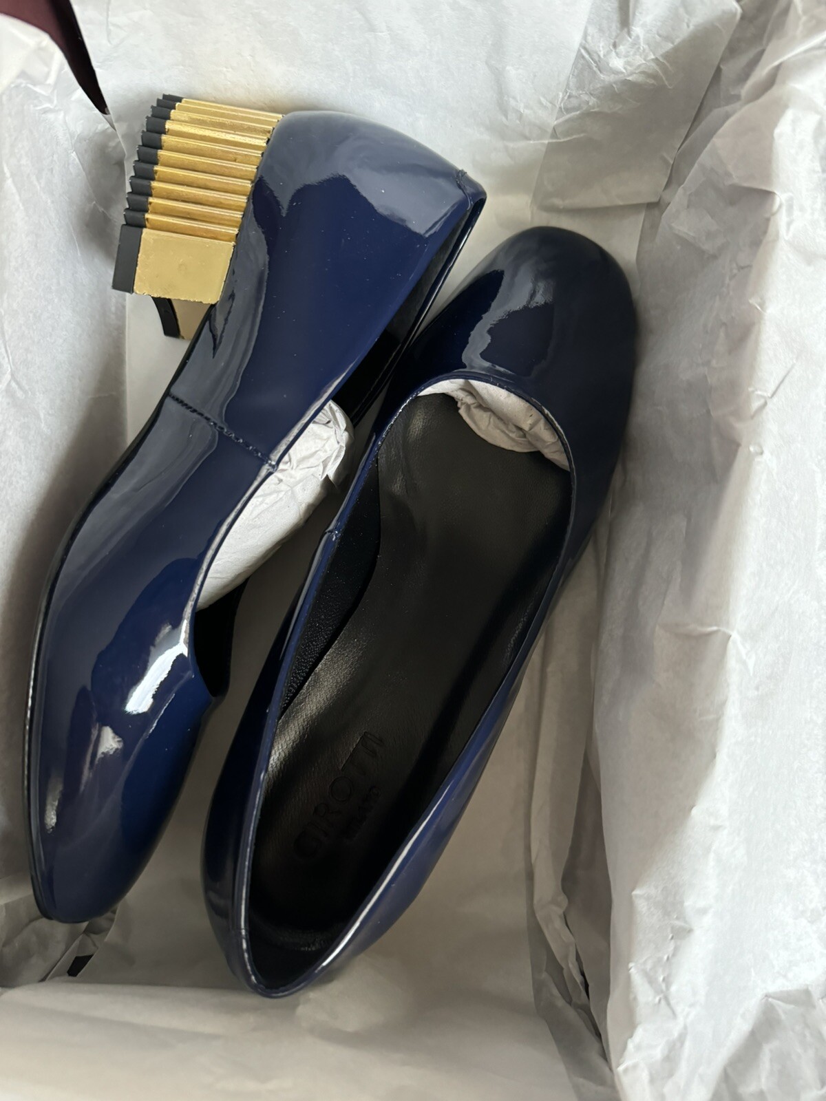 Girrotti Blue Leather Pumps Size EU 36 Women’s US 5.5 New With Box