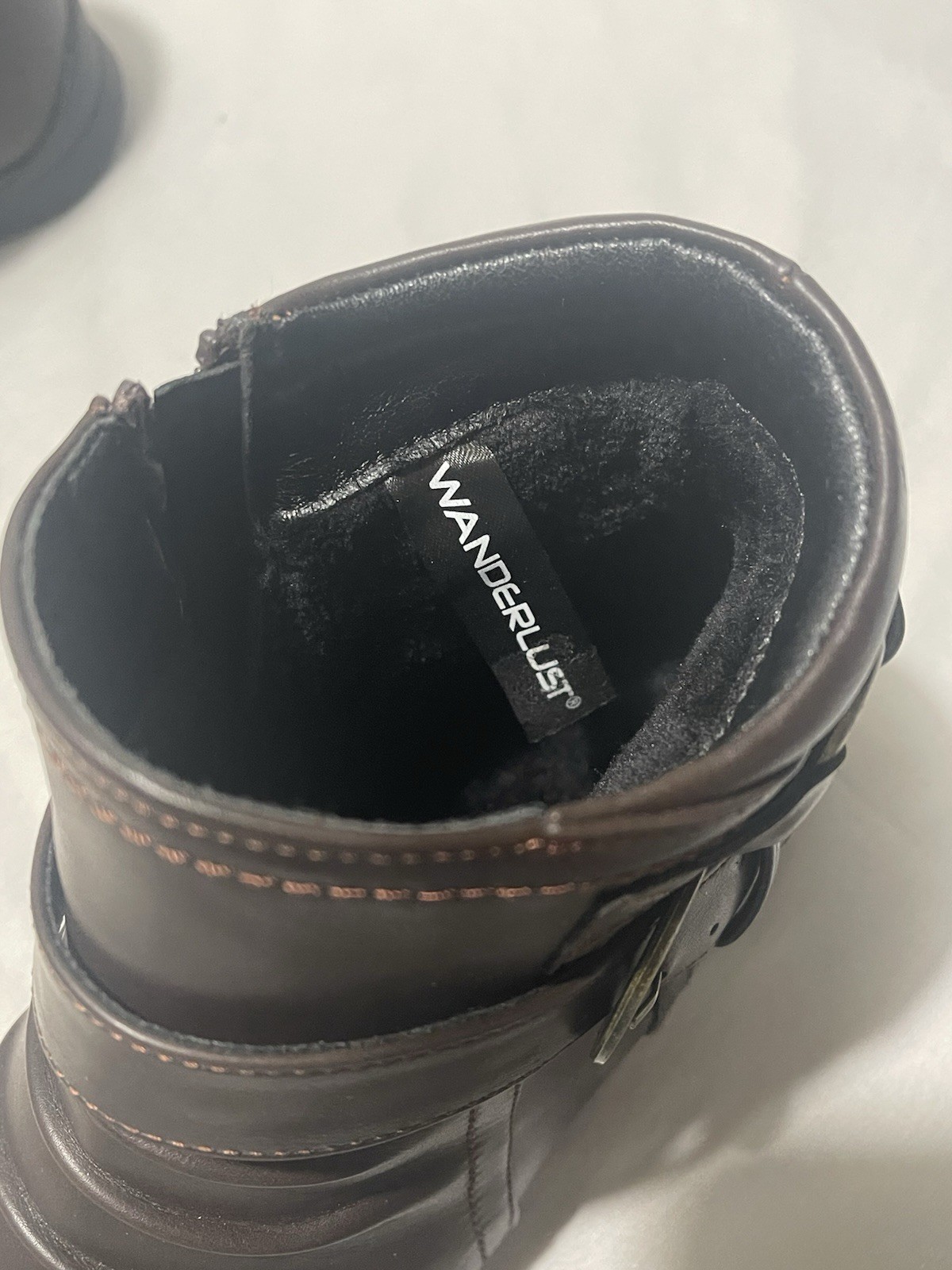 Wanderlust Womens 7 Dark Brown Ankle Boots Buckle Zip NWT