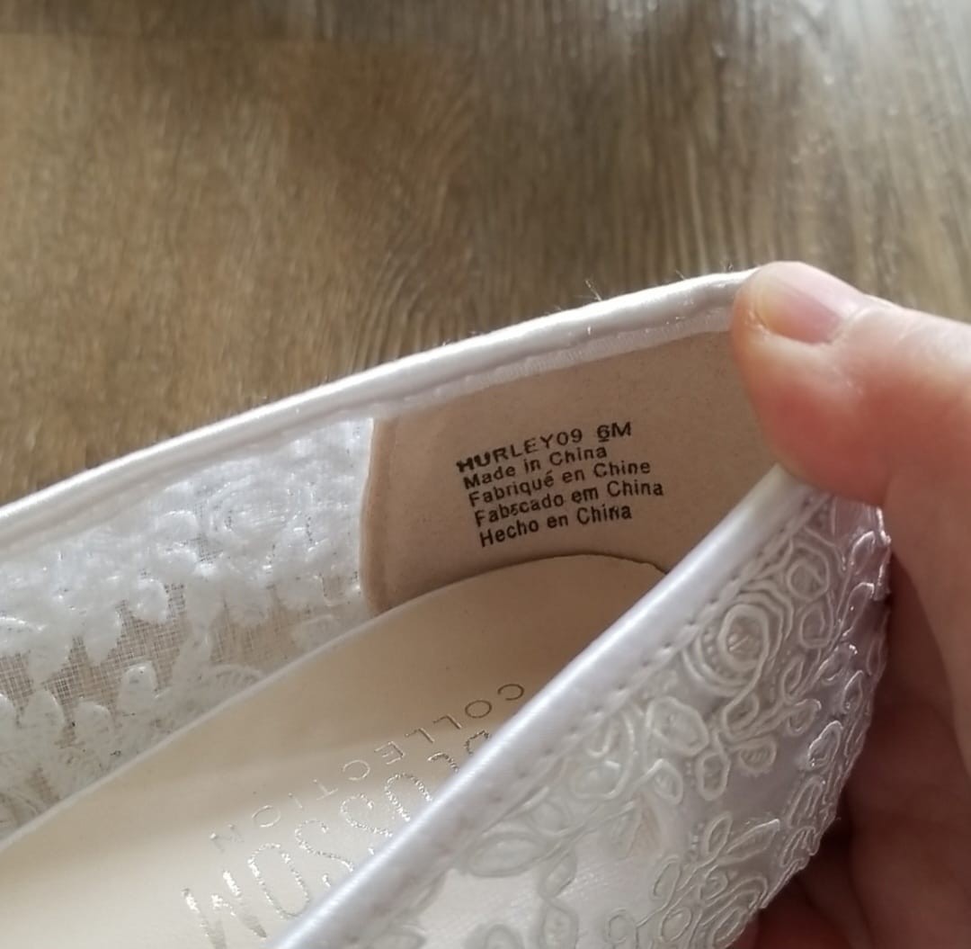 David’s Bridal White Lace Heels – Size 6M (Worn Once)