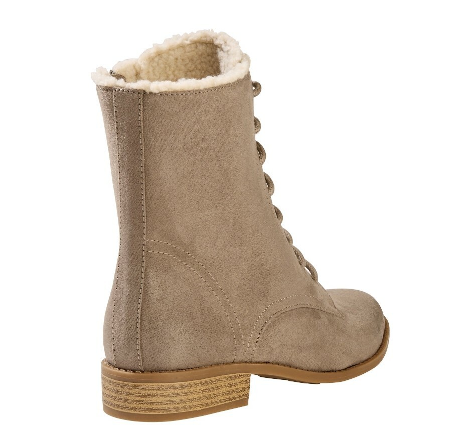 Boot Vegan Shearling-lined Winter Boots Womens Faux Suede & Fur lining warm