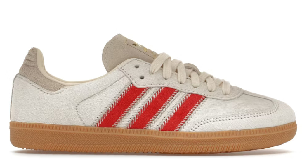 Adidas Samba OG Pony hair Beige/Cream White/Better Scarlet JS3935 – Womens 8.5