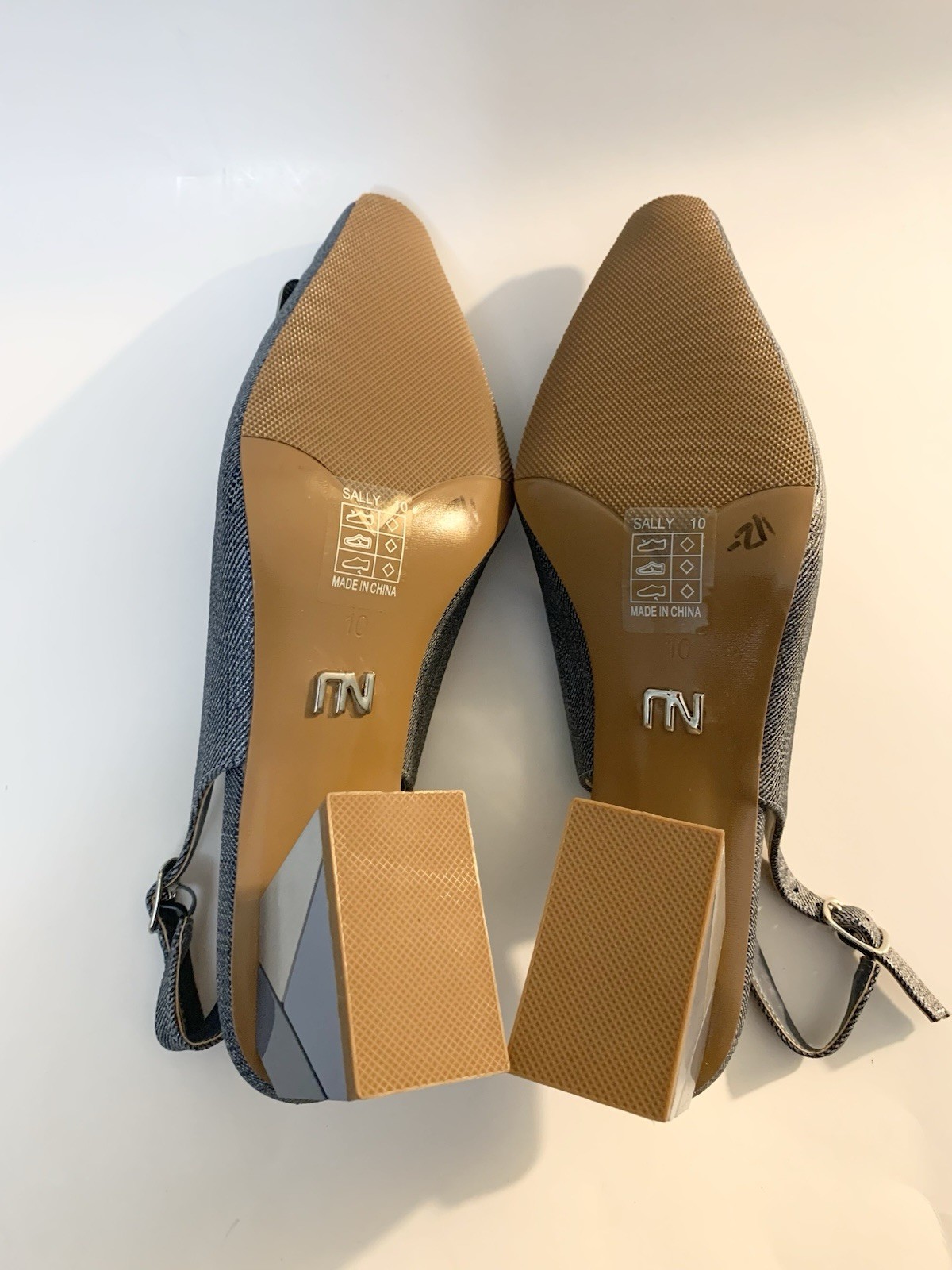 Ninety Union Sally Slingback Block Heel in Denim Blue (Size 10)