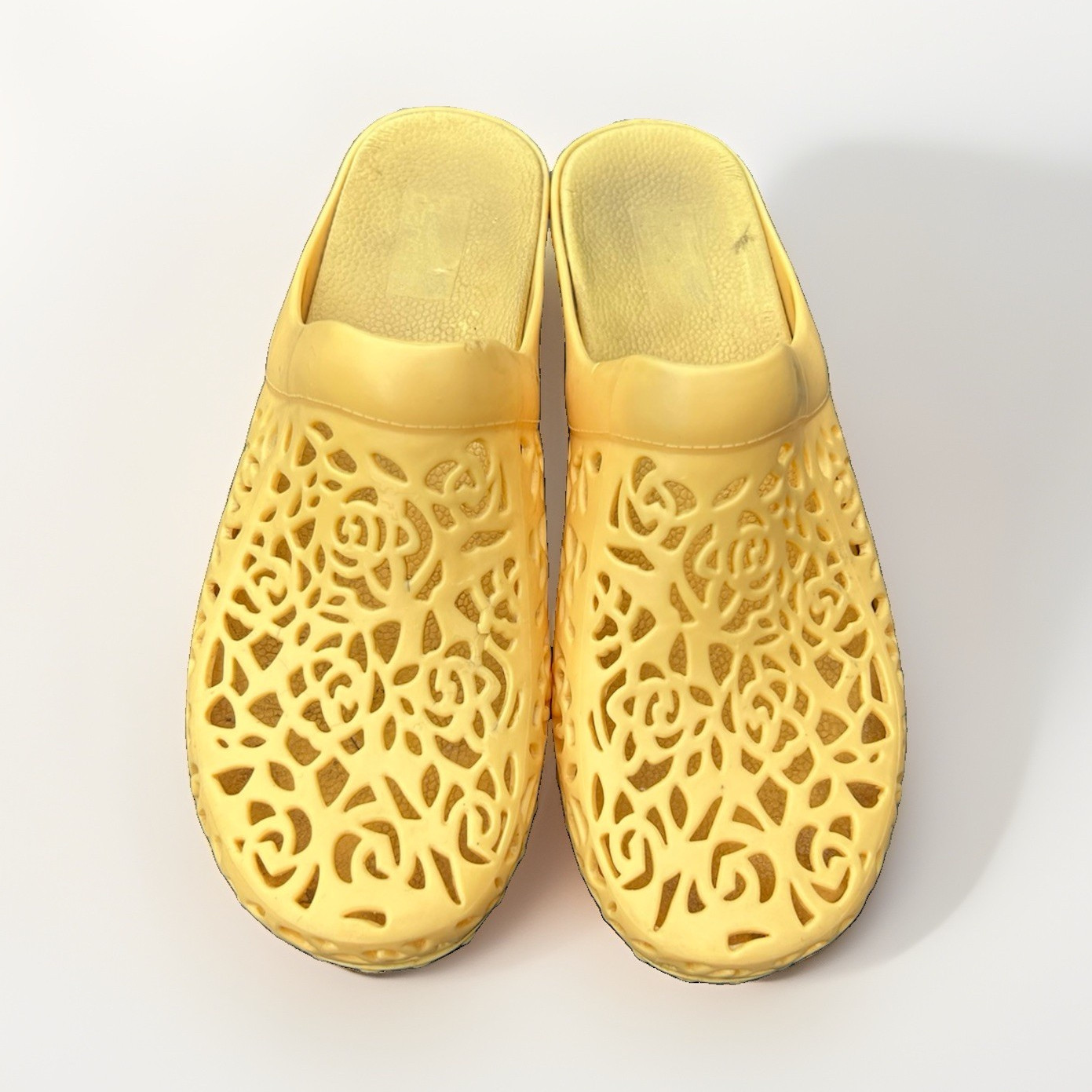 Dansko Women’s Yellow Floral Cut-Out Slip-On Clog Mule, US 8.5 EU 39