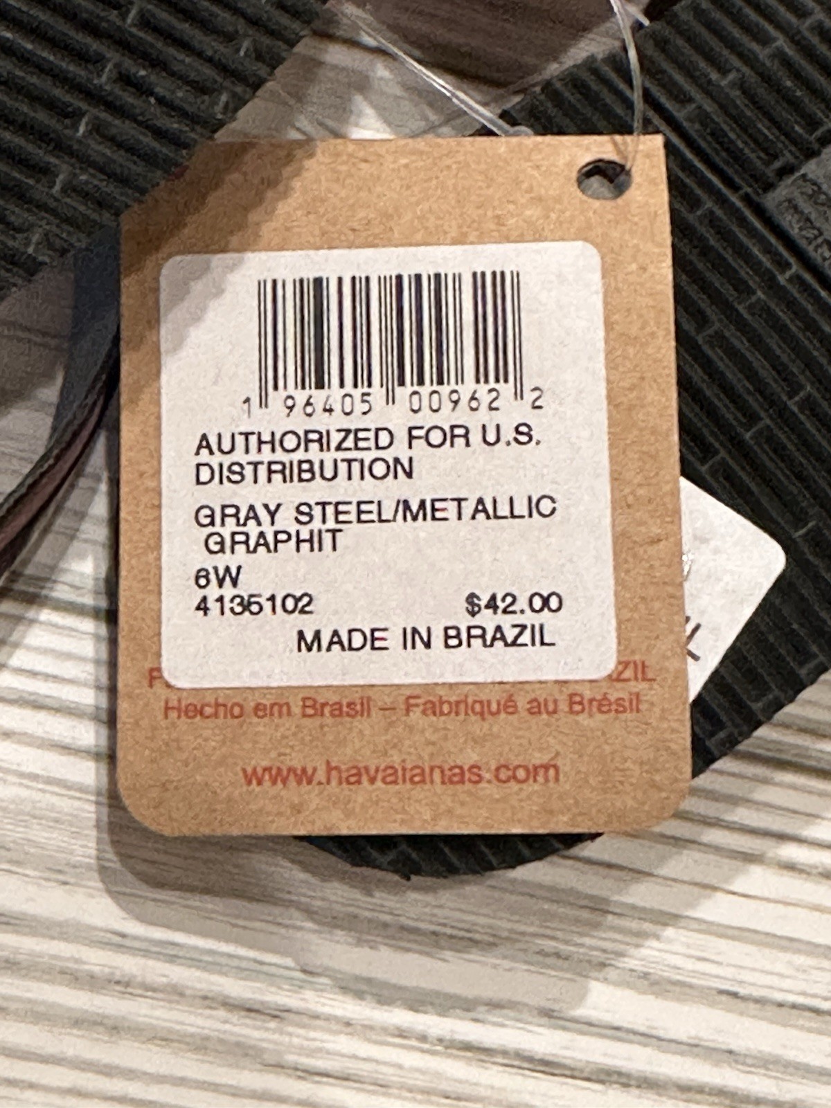 Havaianas Women’s You Metallic Flip Flop Sandal Gray Steel Size 37-38/US 6 NEW!