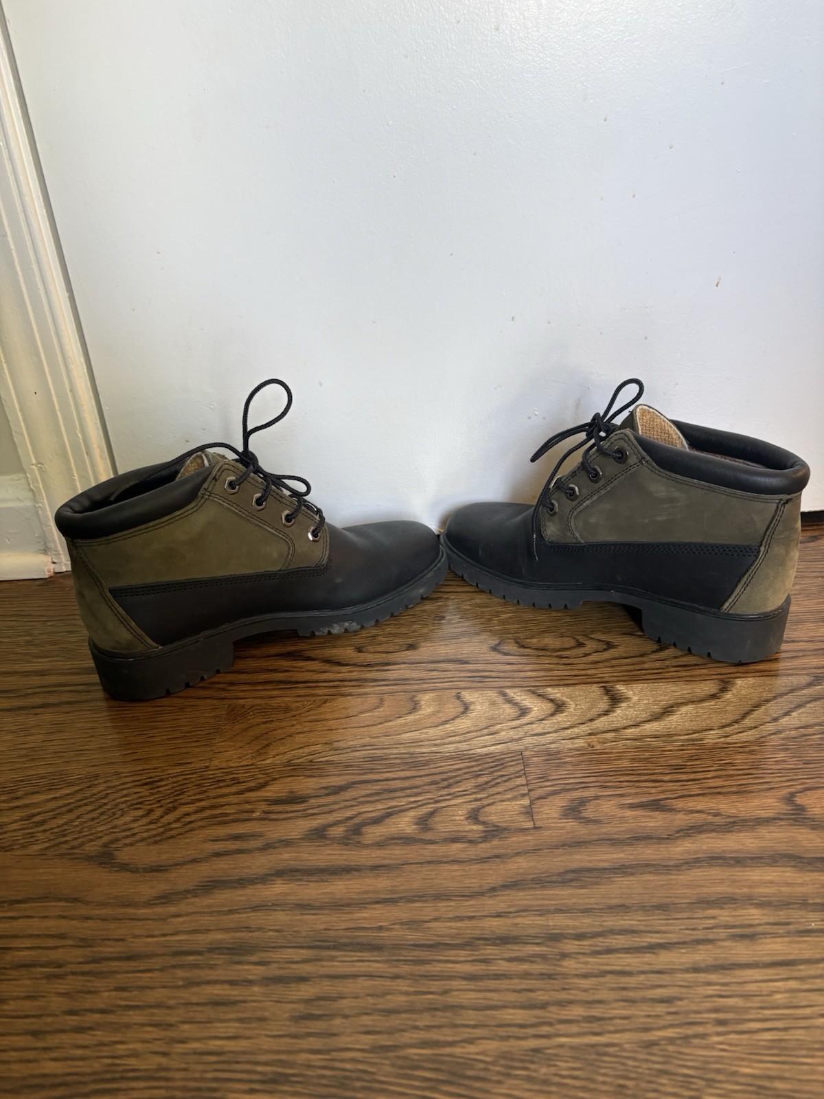 Timberland Ankle Boots – Custom Color Combo Black Leather w/Green Suede Size 8
