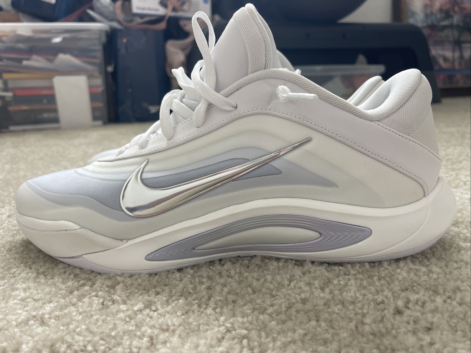 Size 14 Nike A’One OG Pearl White Basketball Shoes Sneakers FZ 8605-100