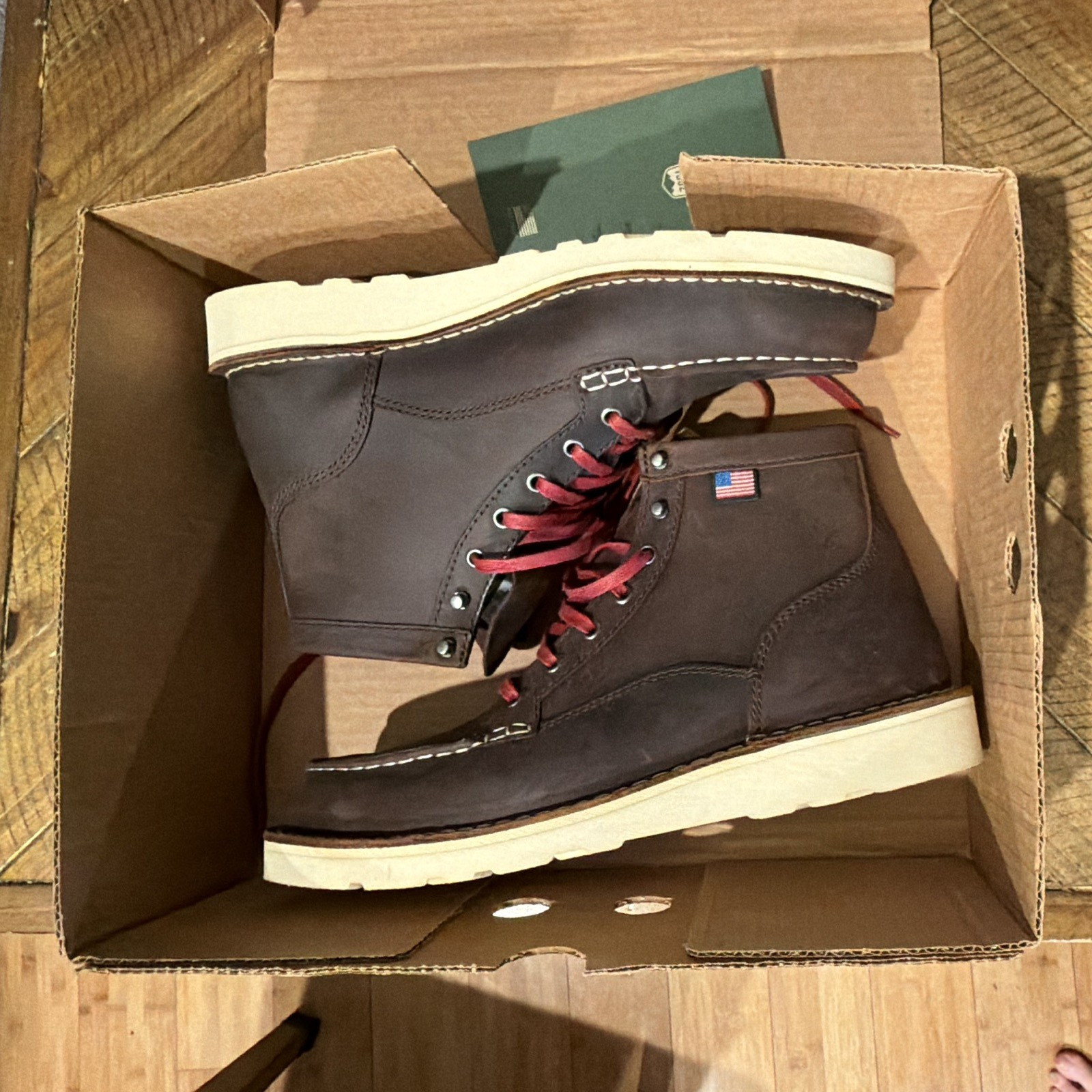 Danner Bull Run Moc Toe 6″ Brown Leather Lace-Up Work Boots Women US 11 M