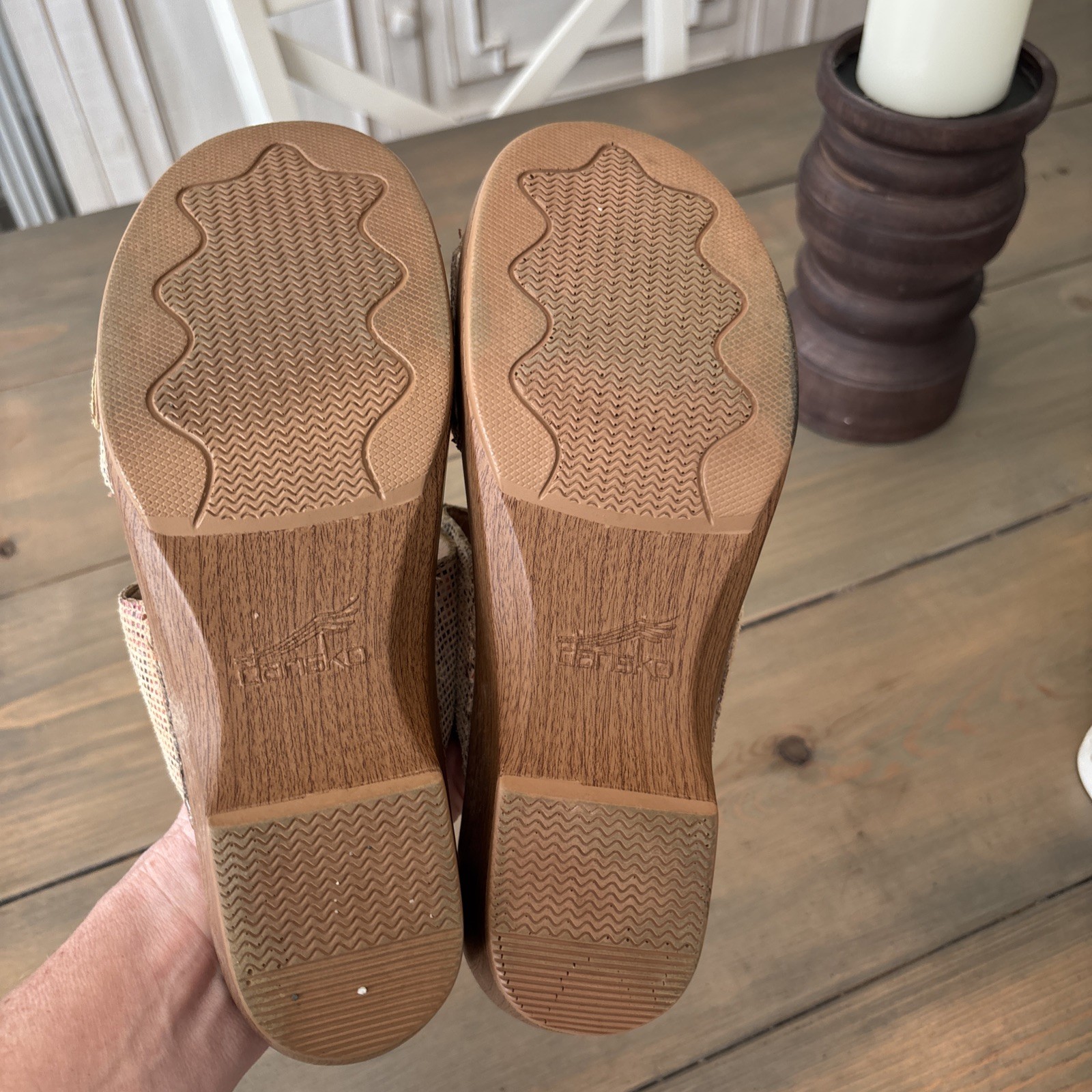 Dansko Sophie Sandals Women’s 9 EU 40 Textured Stained Glass Slide Heels Buckle