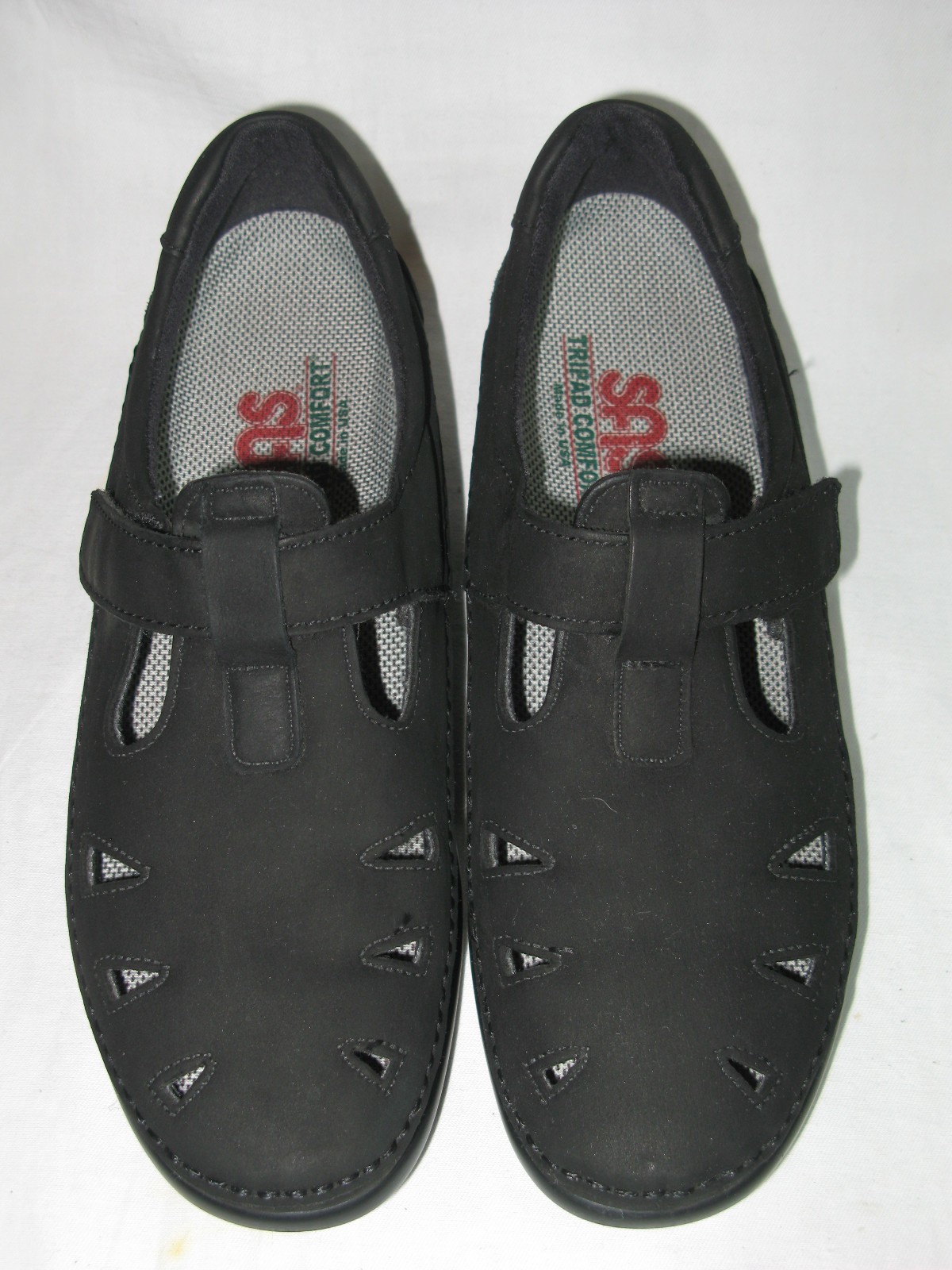 SAS Roamer Walking Casual Shoes Women Size 9.5 N w Strap Black Nubuck $195