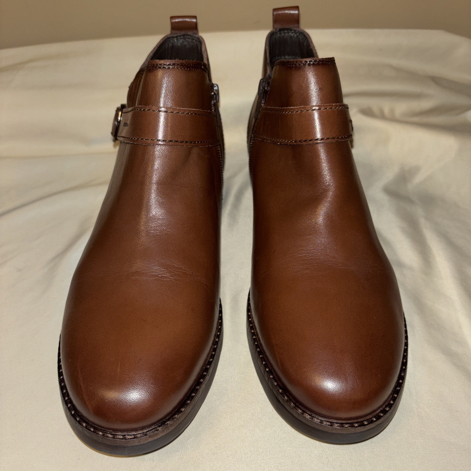 New Josef Seibel Kate 10 Sz 9.5 EU 41 Ankle Boots Castagne Brown Leather $170