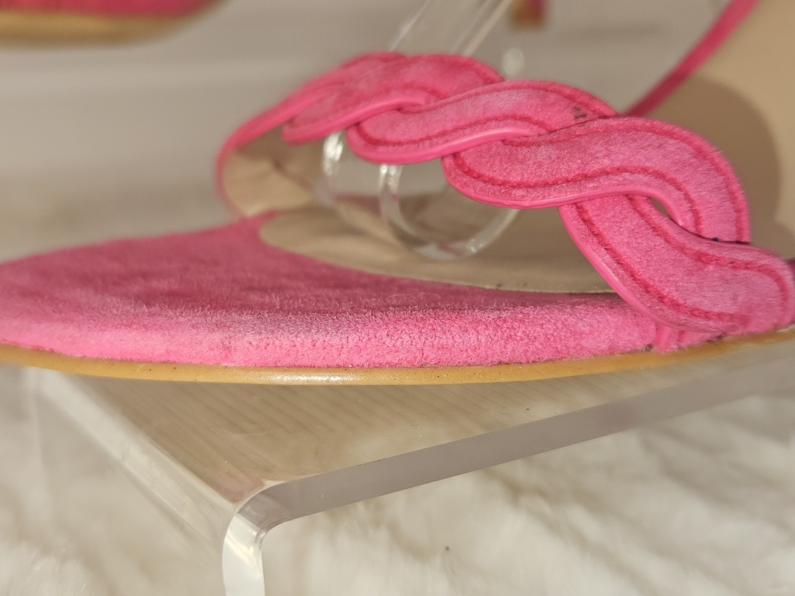 Stuart Weitzman Dancer Twistie Suede Sandal Women’s Pink Size US6B EU36.5