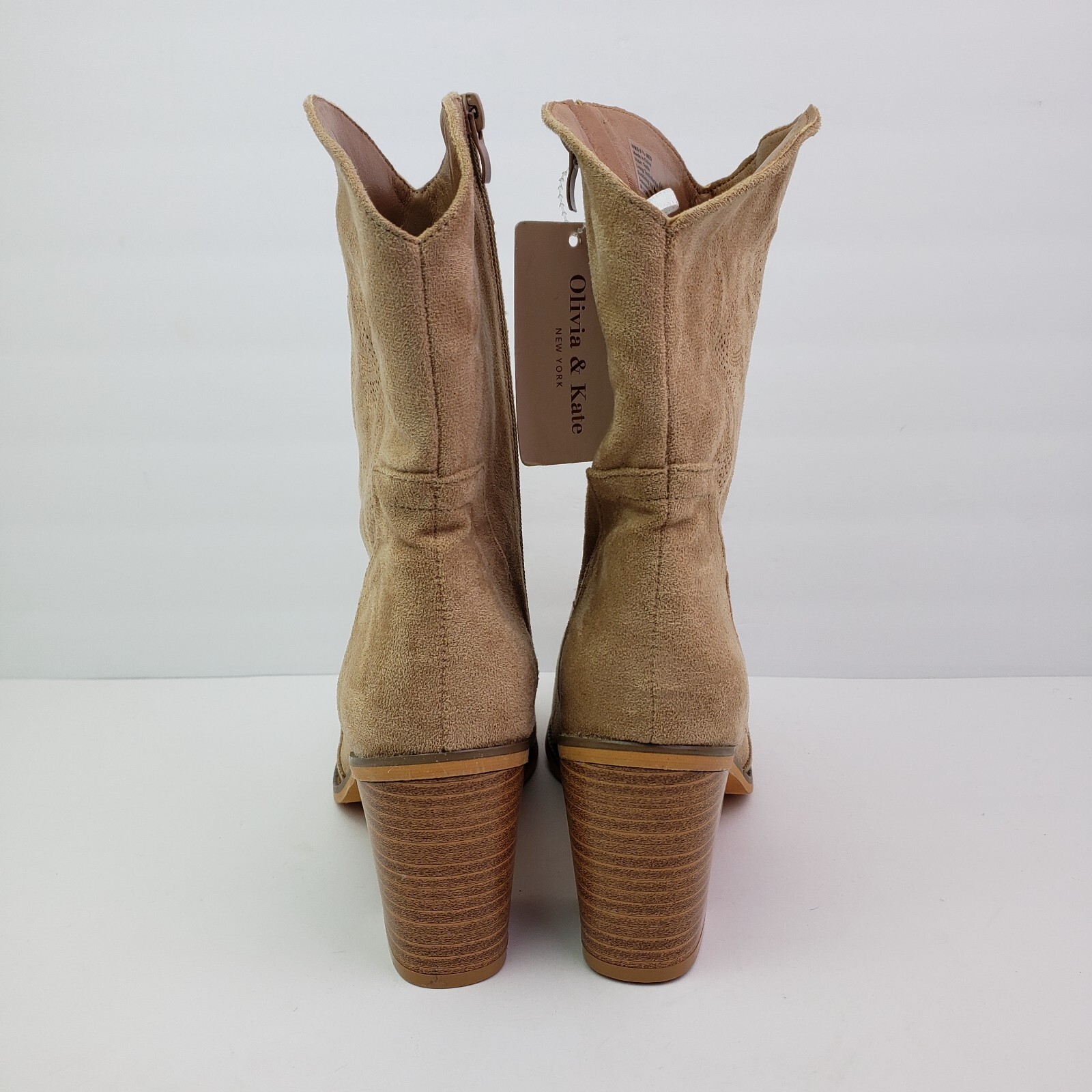 Olivia & Kate New York Bonita Womens Size 9.5 Brown 3.25″ Heeled Western Boots