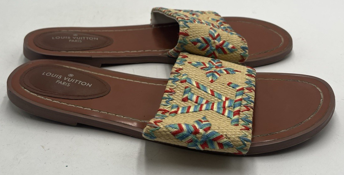 Louis Vuitton Women’s Size 9 (40) Beige/Multicolor Slip On Sandel’s