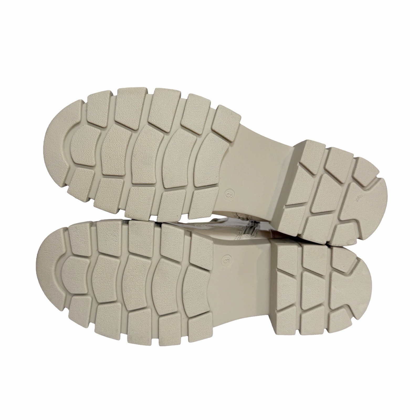 Hey Girl by Corkys Cray Combat Boots Women’s 9 Ivory Patent Lug Sole Zip