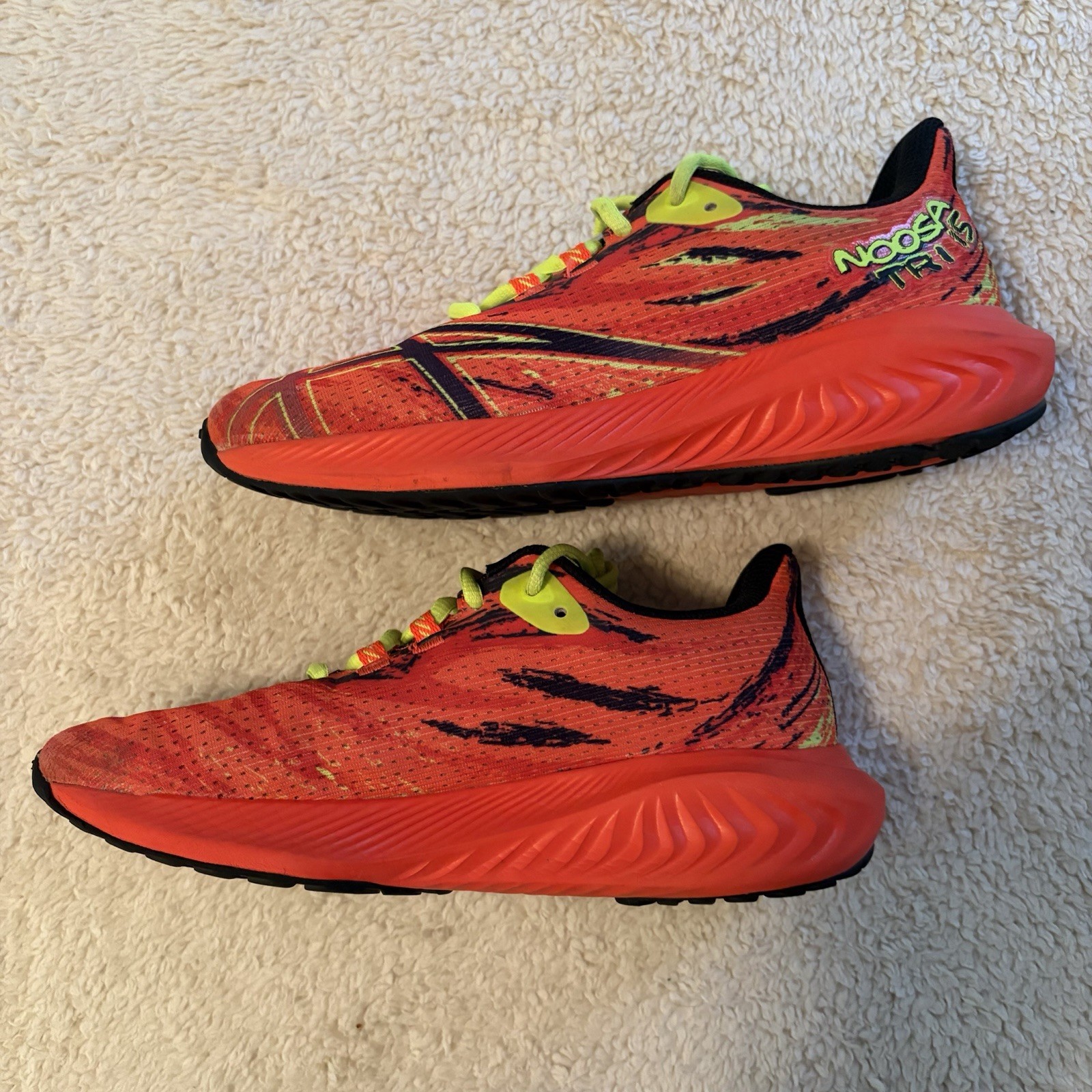 ASICS Noosa Tri 13 Running Shoes Womens 5 Orange Neon Lightweight Trainer