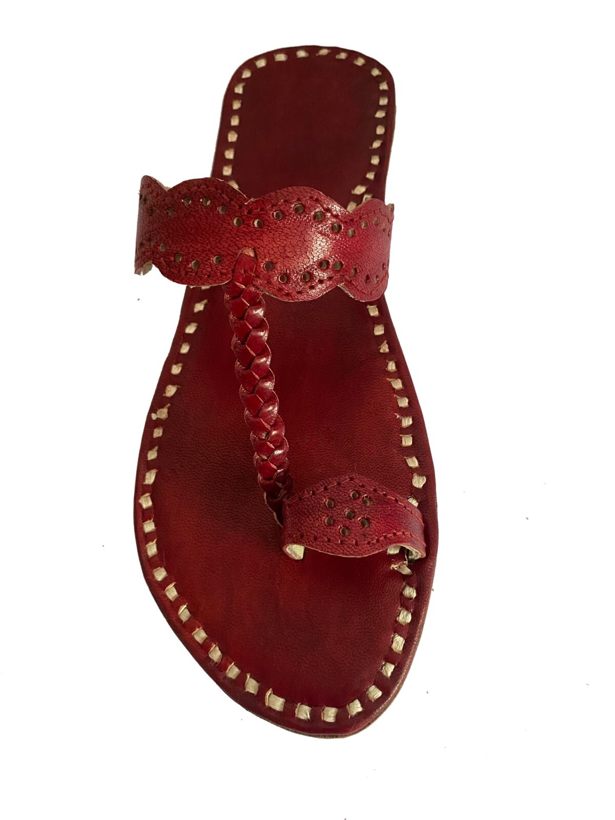 Womens Genuine Brown Leather Daily Wear Casual Dress Sandals Slippers Girls Shoe