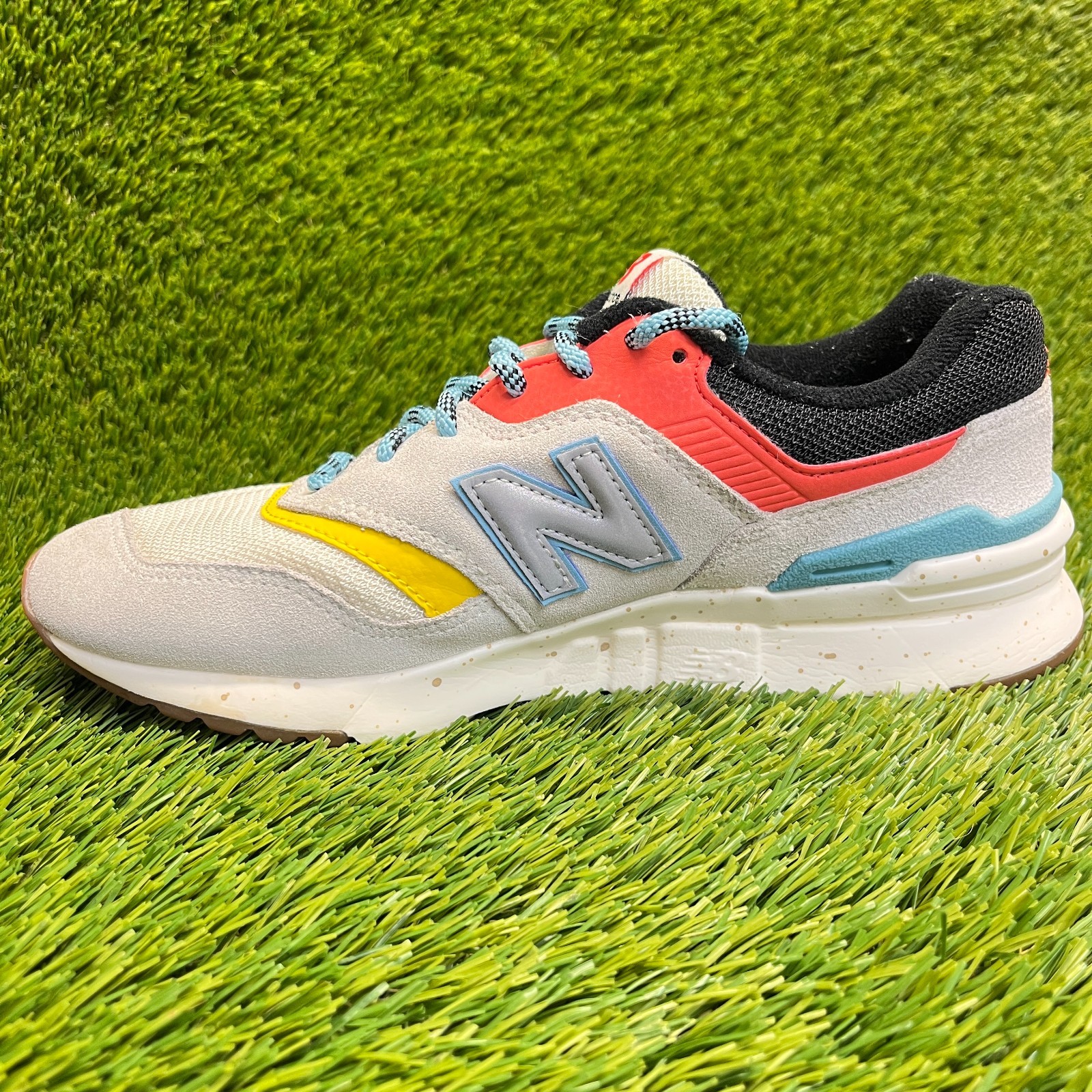 New Balance 997H Womens Size 8 Gray Orange Blue Athletic Running Shoes Sneakers