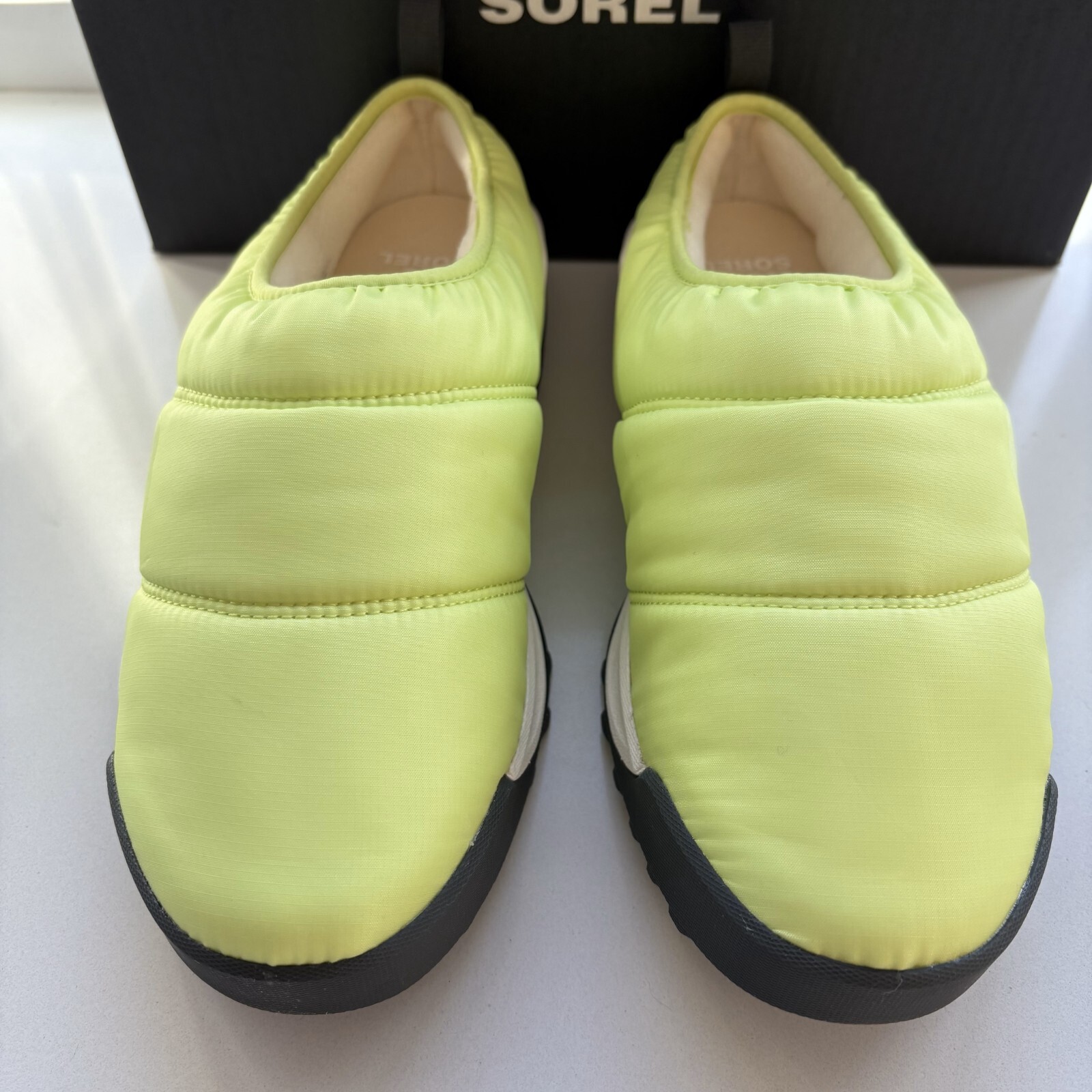 Sorel ONA RMX Puffy Slip-On Quilted Shoes Tippet Green Size 7.5 8 9.5 or 10