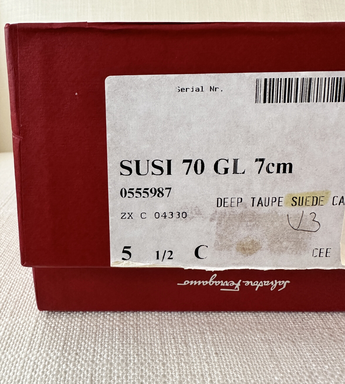 Salvatore Ferragamo Susi Deep Taupe Suede Heels Size EUR 36 (5.5C) NEW WITH BOX