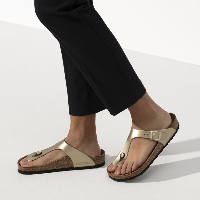 BIRKENSTOCK GIZEH GOLD WOMEN’S THONGS SANDALS REGULAR/WIDE WIDTH