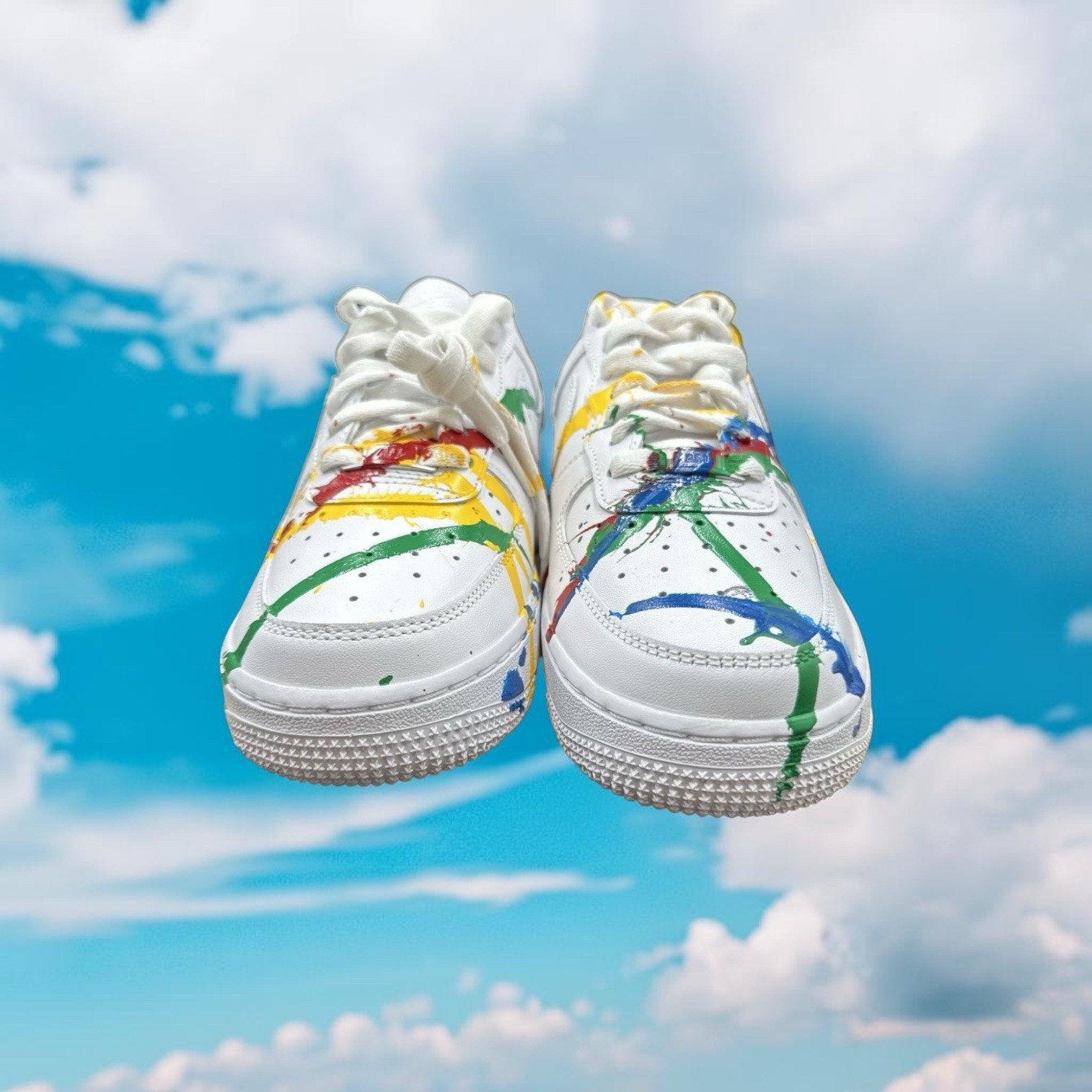 Authentic Custom Nike Air Force 1 Low Paint Splatter NWOB Size 8.5